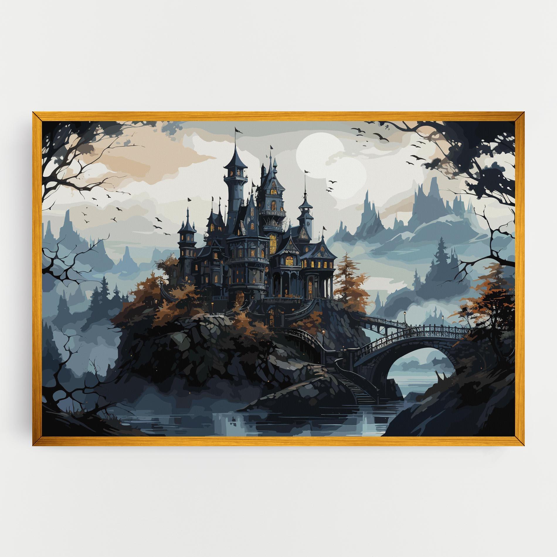 Картина на платно Grey Big Castle mockup 0