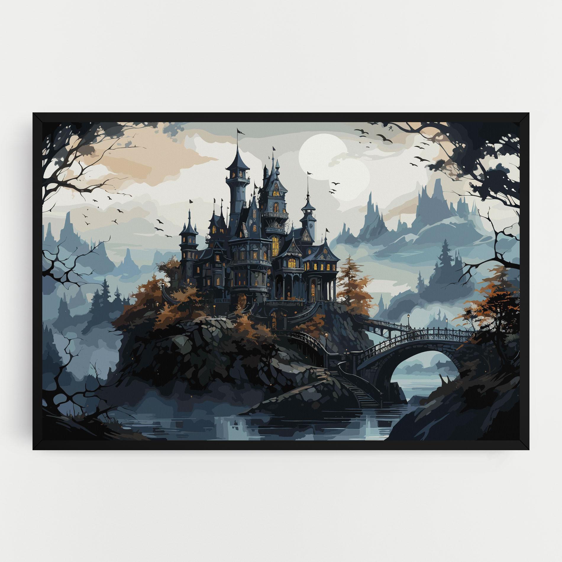 Картина на платно Grey Big Castle mockup 0