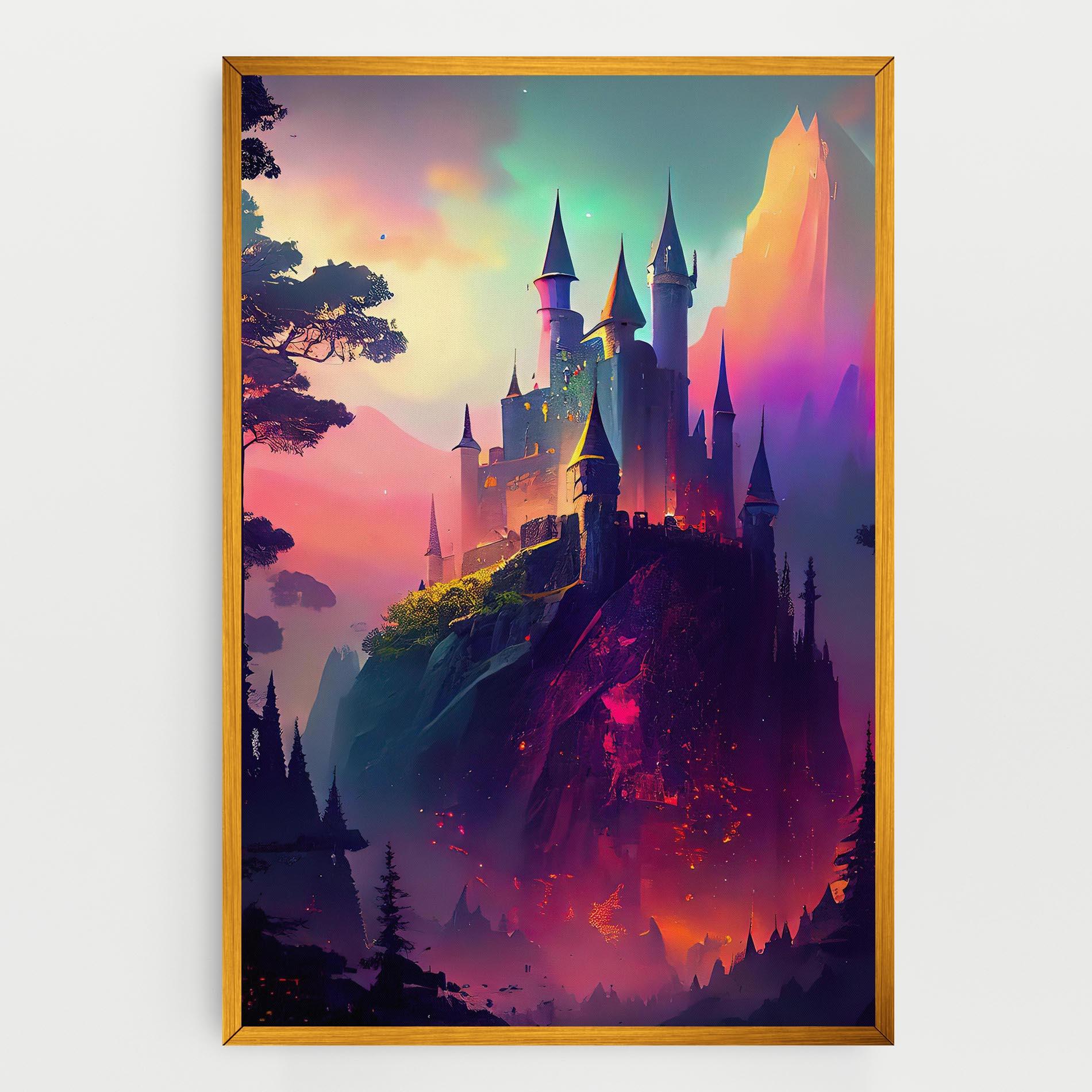 Картина на платно Purple Orange Castle mockup 0