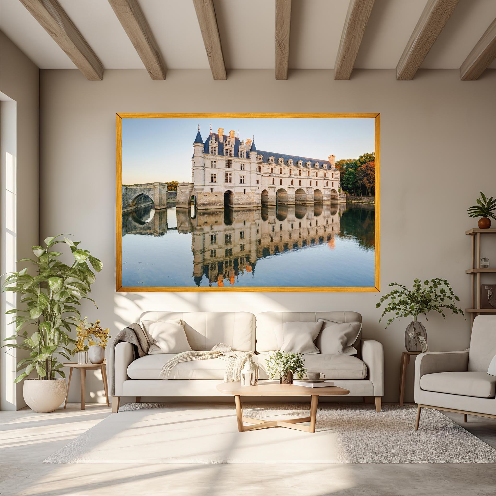 Картина на платно Chateau Chenonceau Castle mockup 6