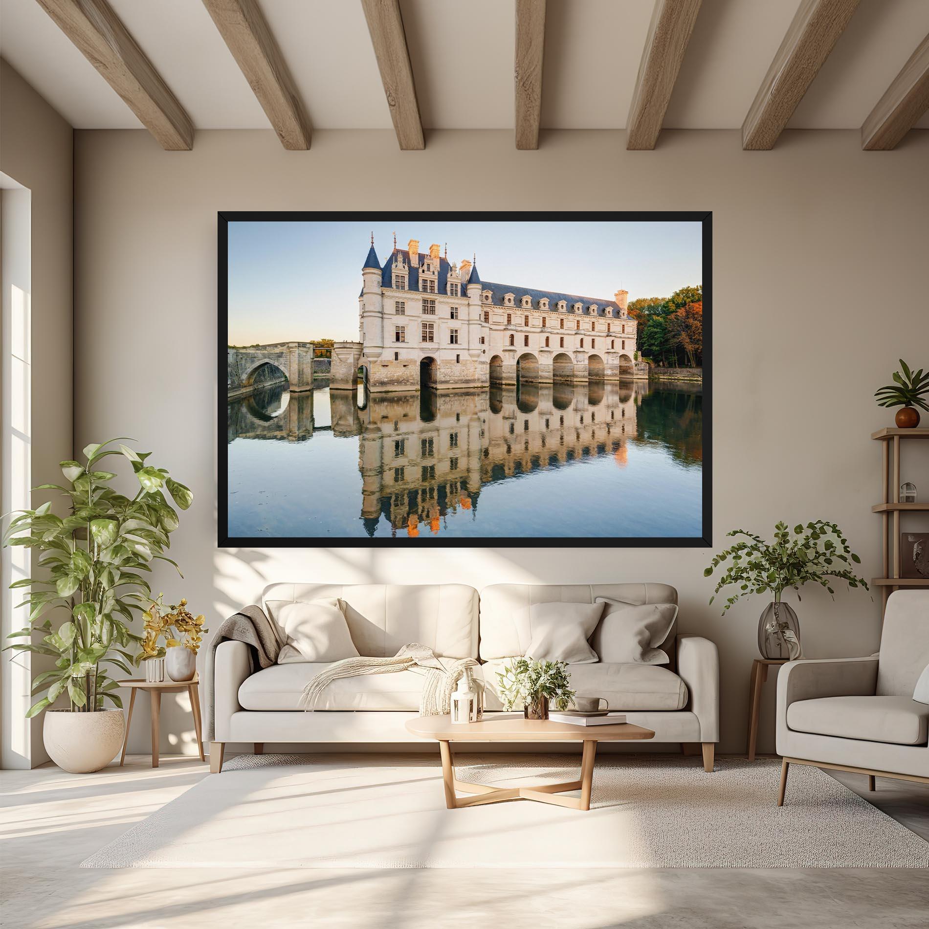 Картина на платно Chateau Chenonceau Castle mockup 6