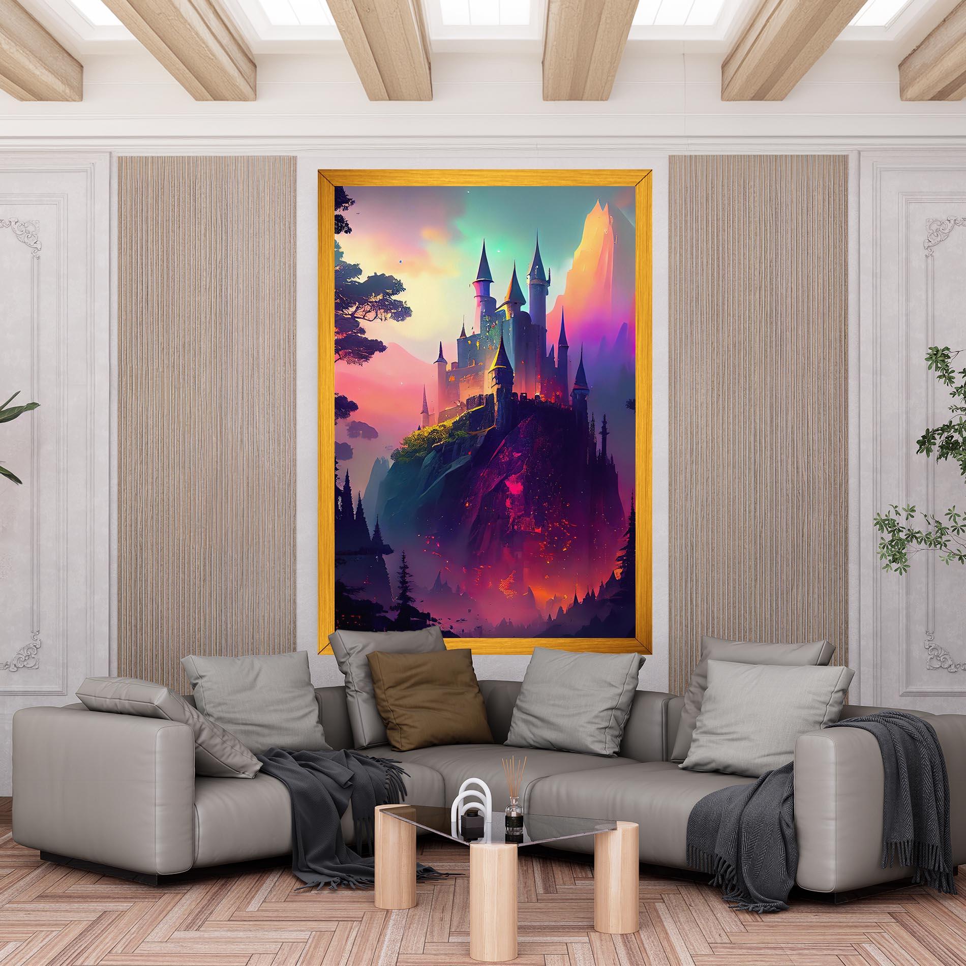 Картина на платно Purple Orange Castle mockup 6