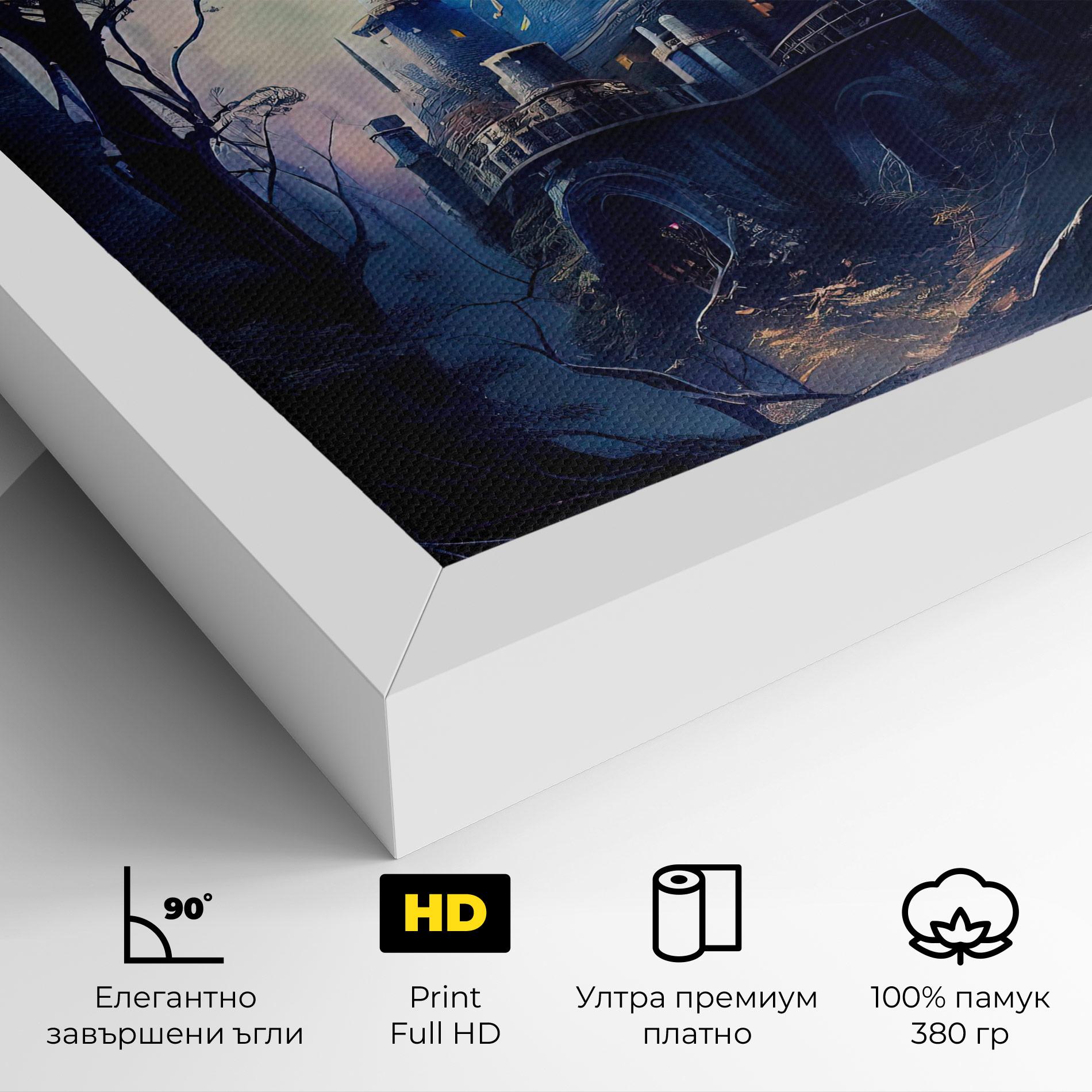 Картина на платно Blue Art Castle mockup 4