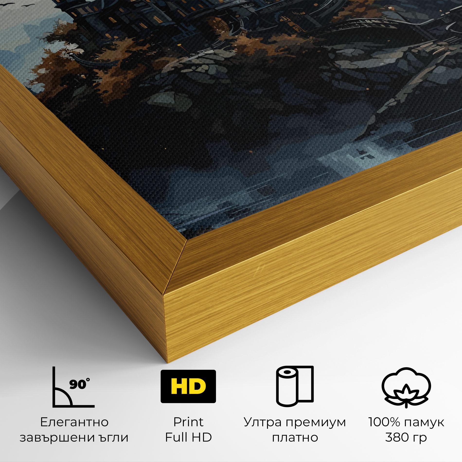 Картина на платно Grey Big Castle mockup 4