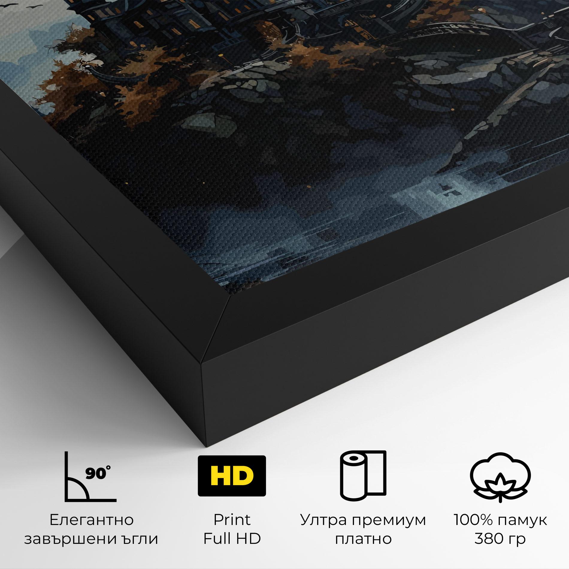 Картина на платно Grey Big Castle mockup 4