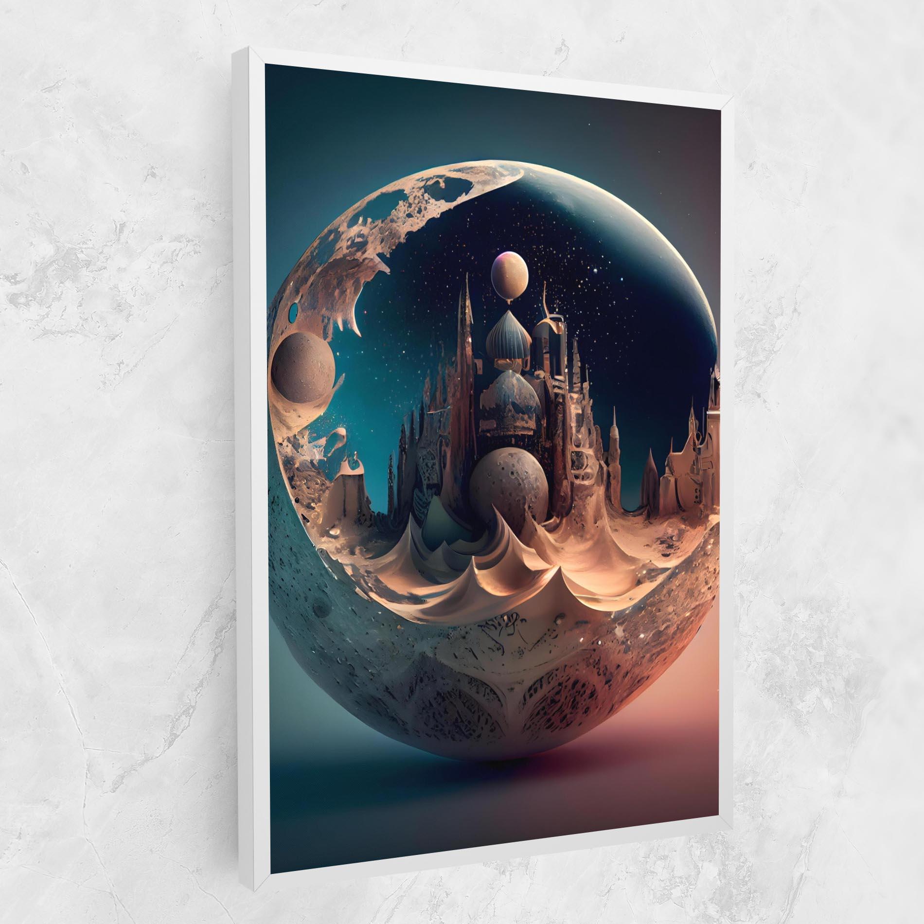 Картина на платно Fantasy Planet Castle mockup 1