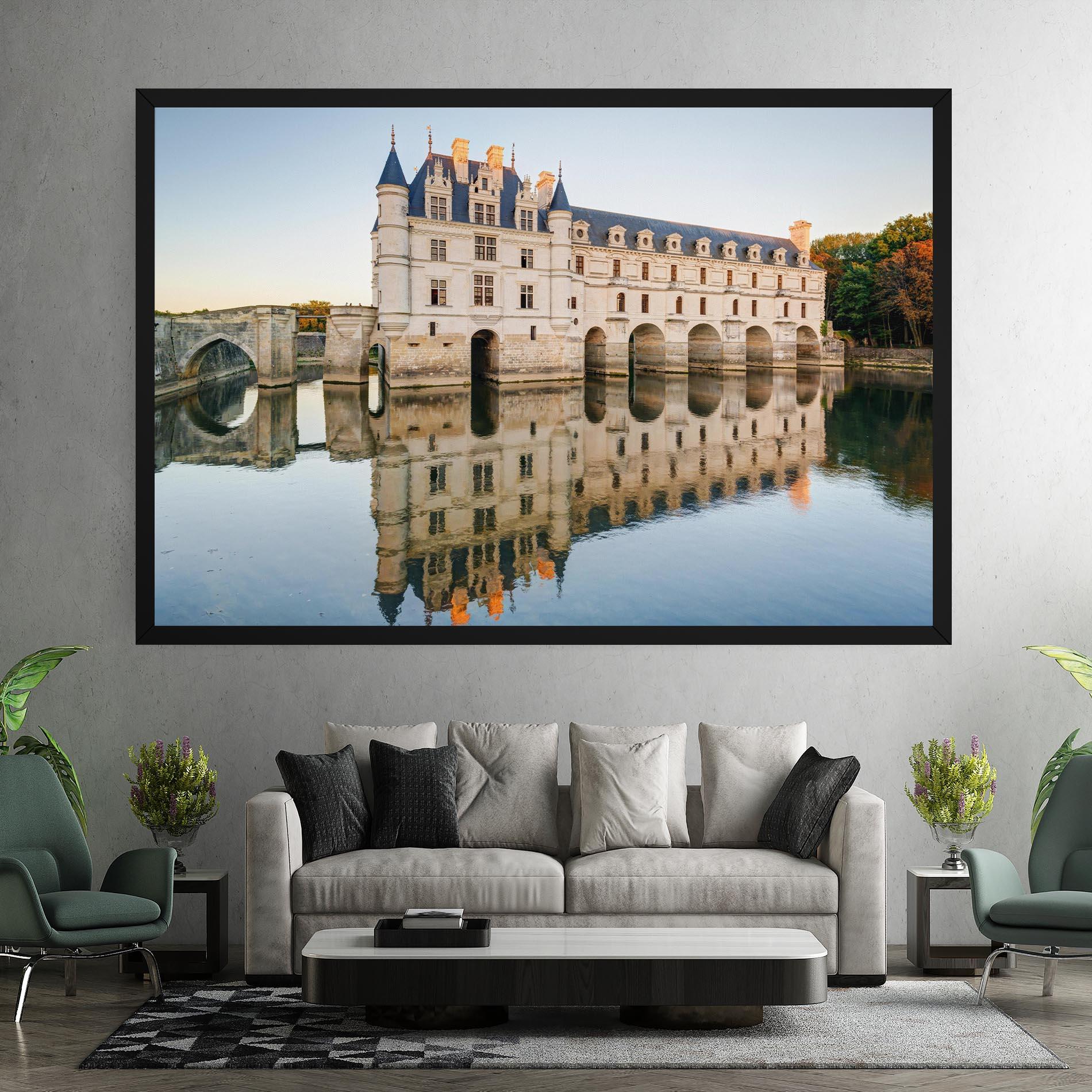 Картина на платно Chateau Chenonceau Castle mockup 7