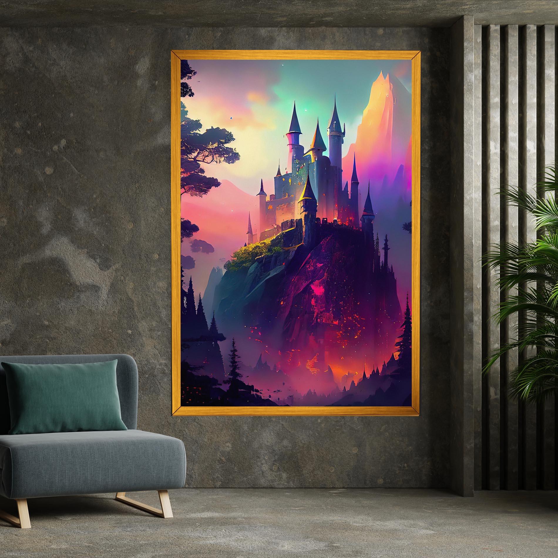 Картина на платно Purple Orange Castle mockup 7