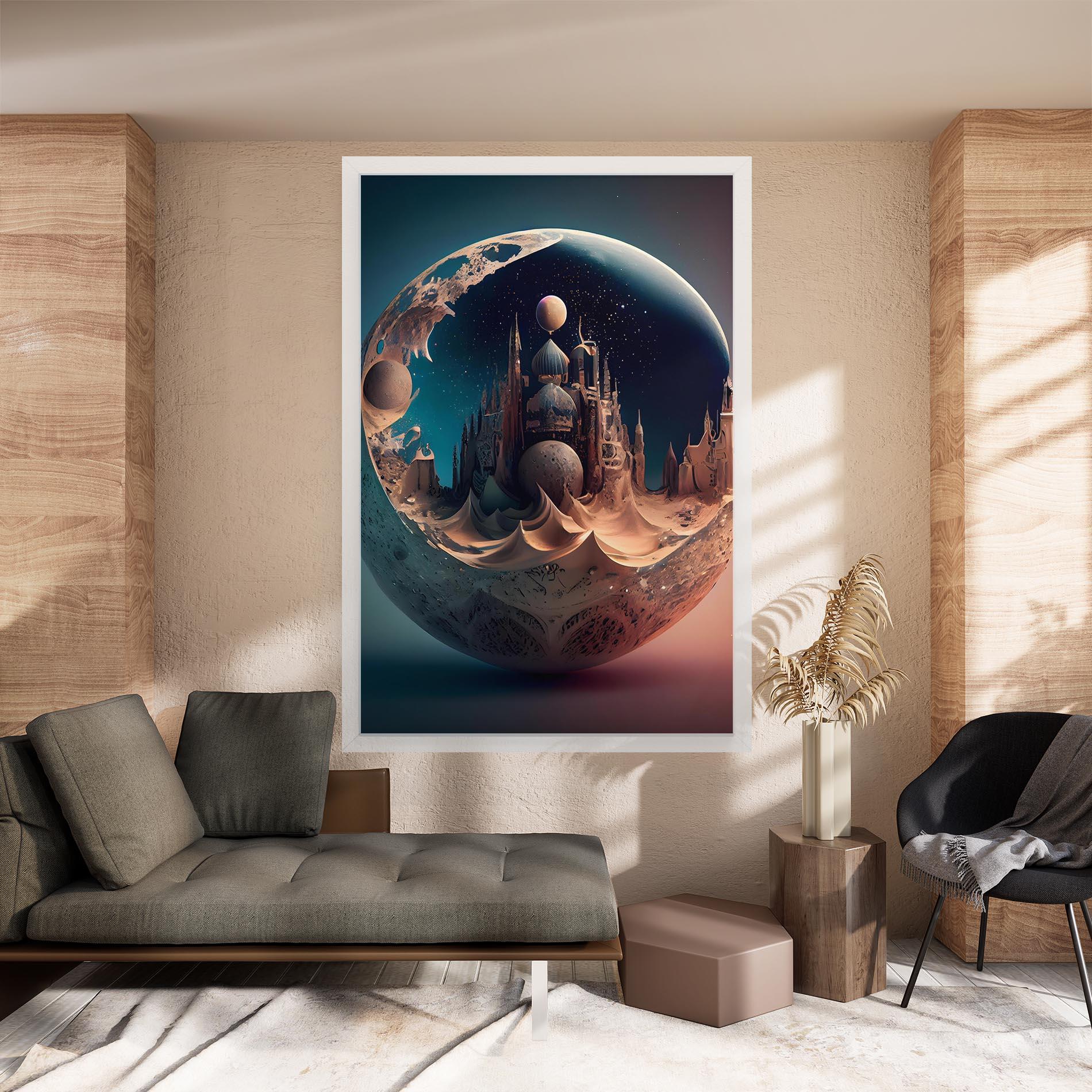 Картина на платно Fantasy Planet Castle mockup 8