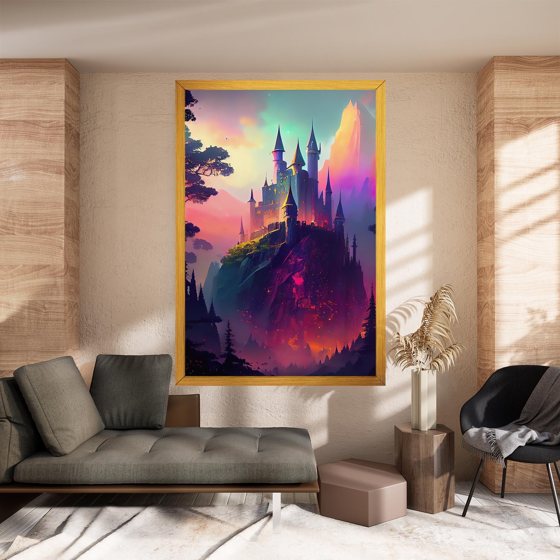 Картина на платно Purple Orange Castle mockup 8