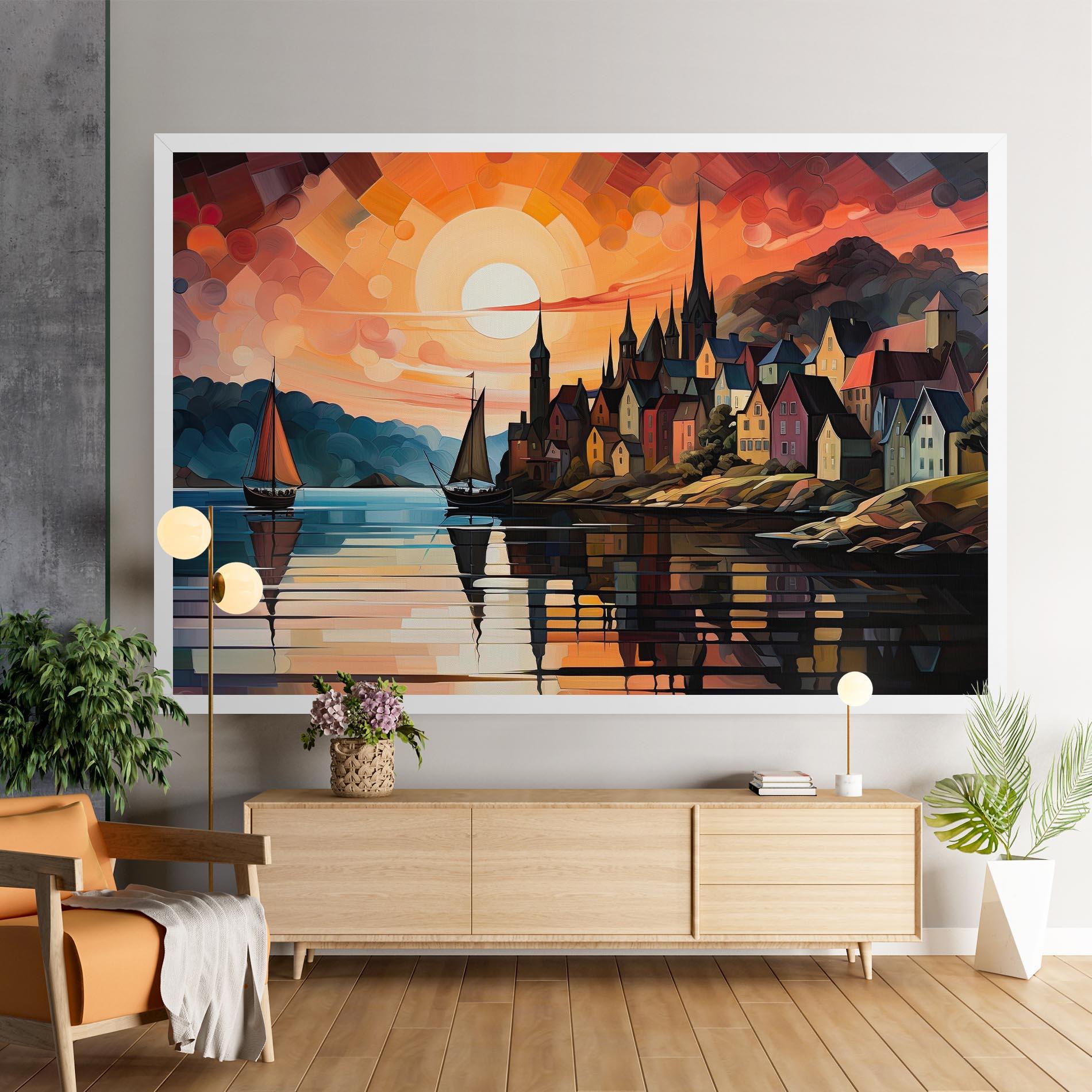 Картина на платно Castle Painting mockup 9