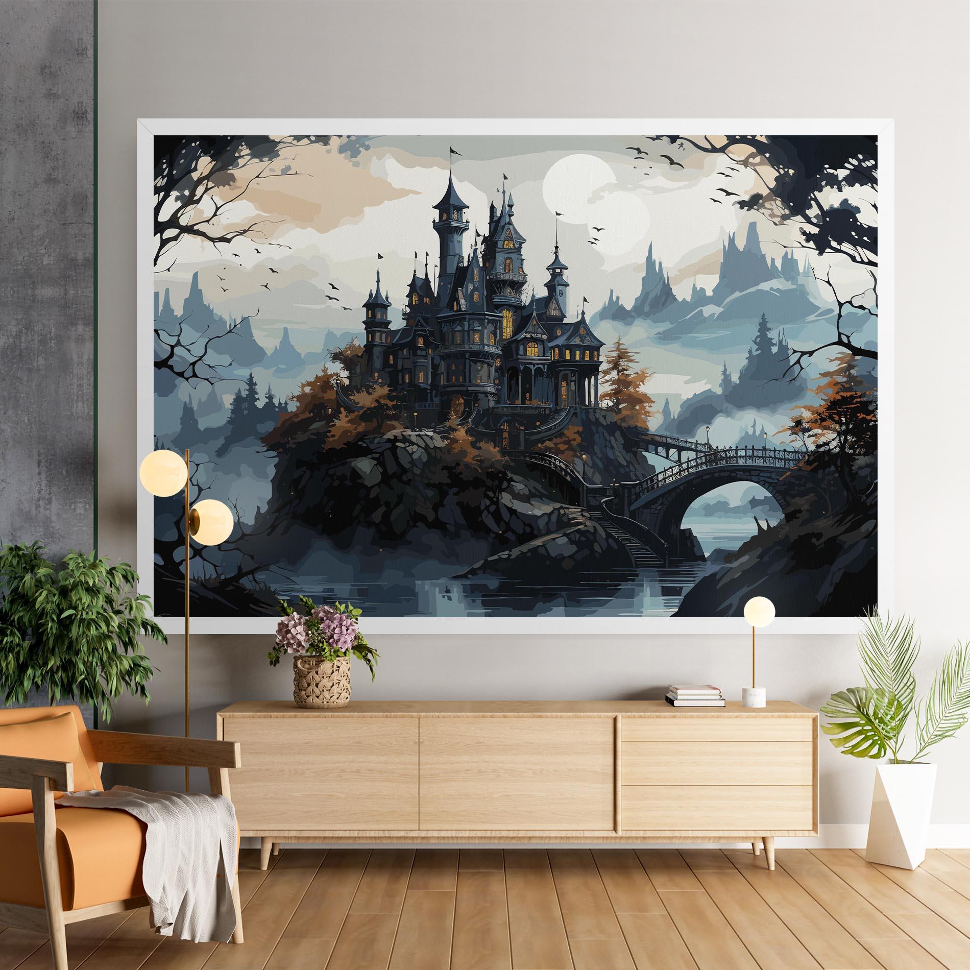 Картина на платно Grey Big Castle mockup 9