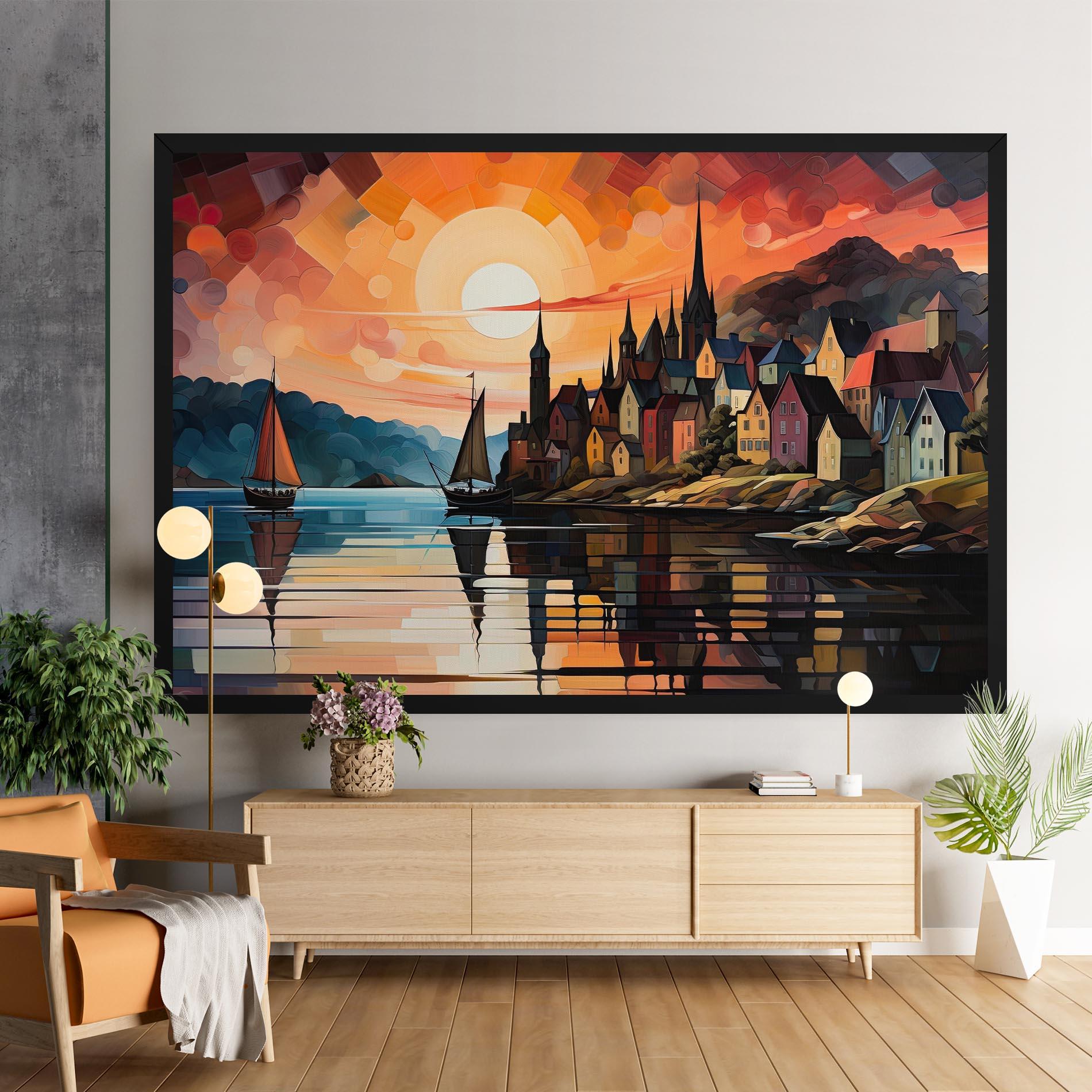 Картина на платно Castle Painting mockup 9