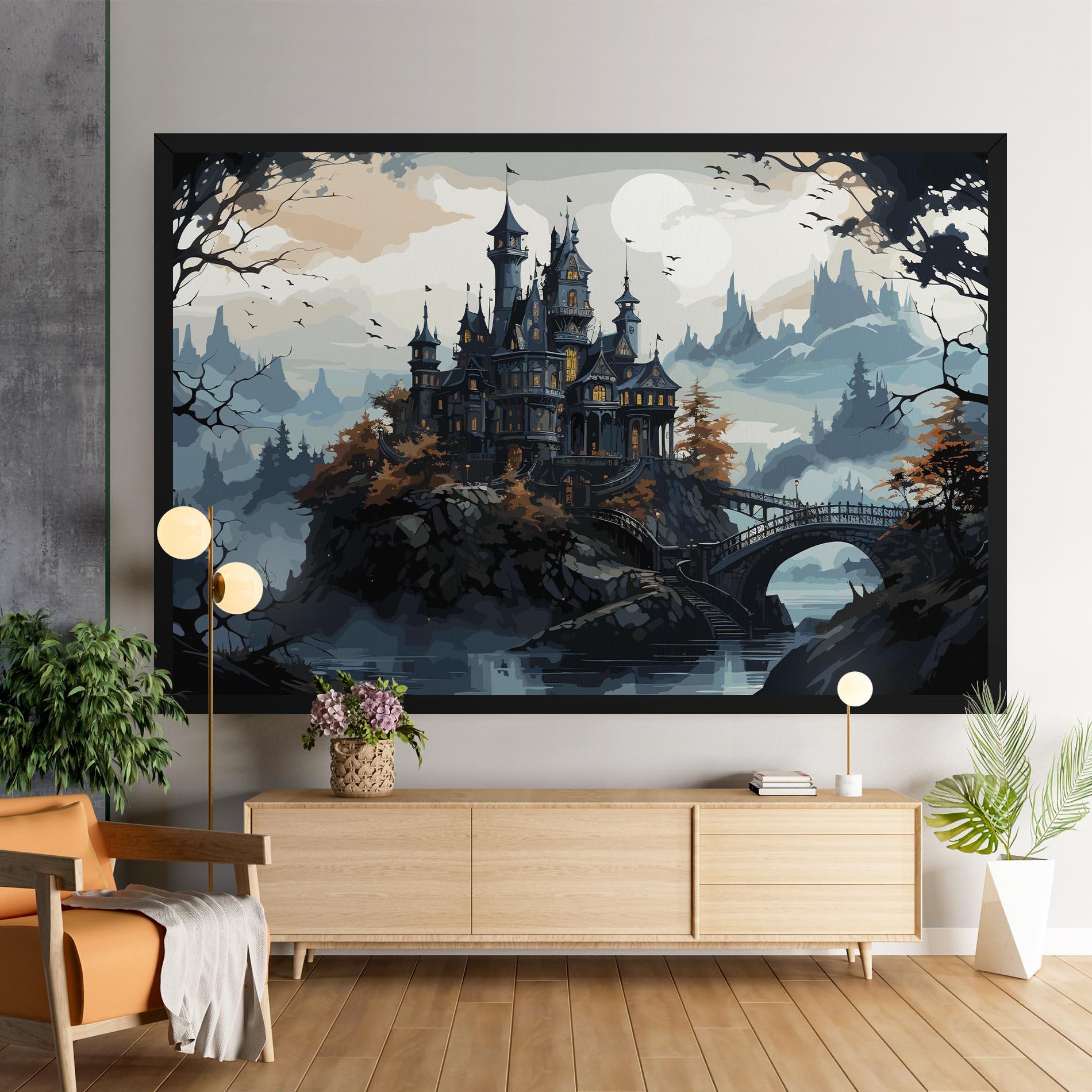 Картина на платно Grey Big Castle mockup 9