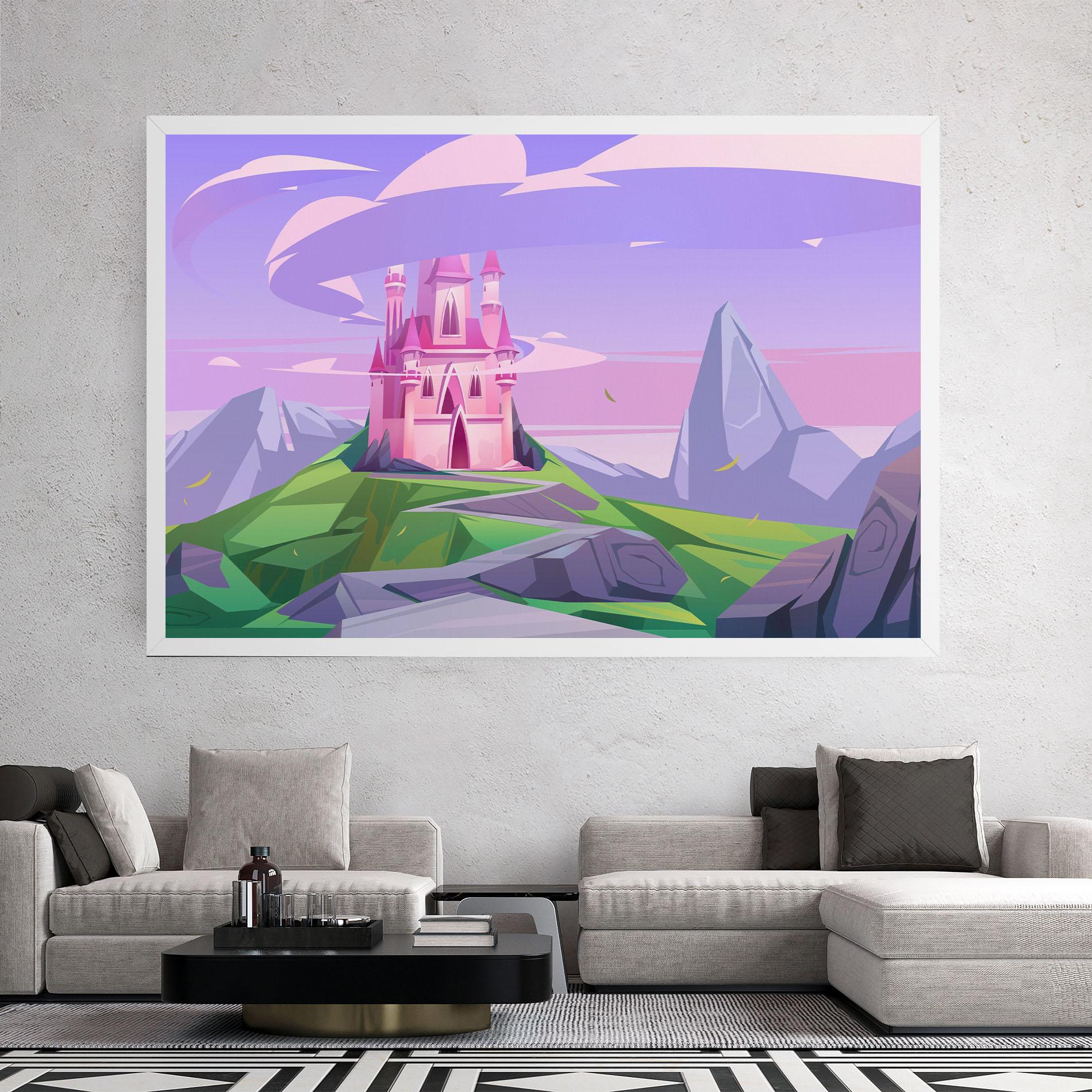 Картина на платно Pink Castle mockup 2