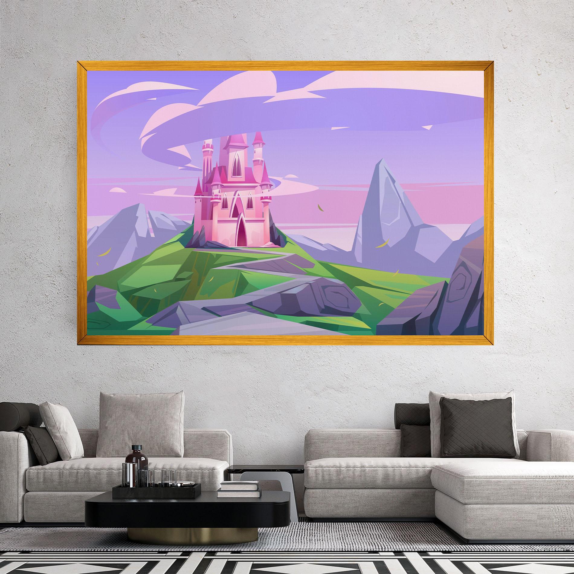 Картина на платно Pink Castle mockup 2
