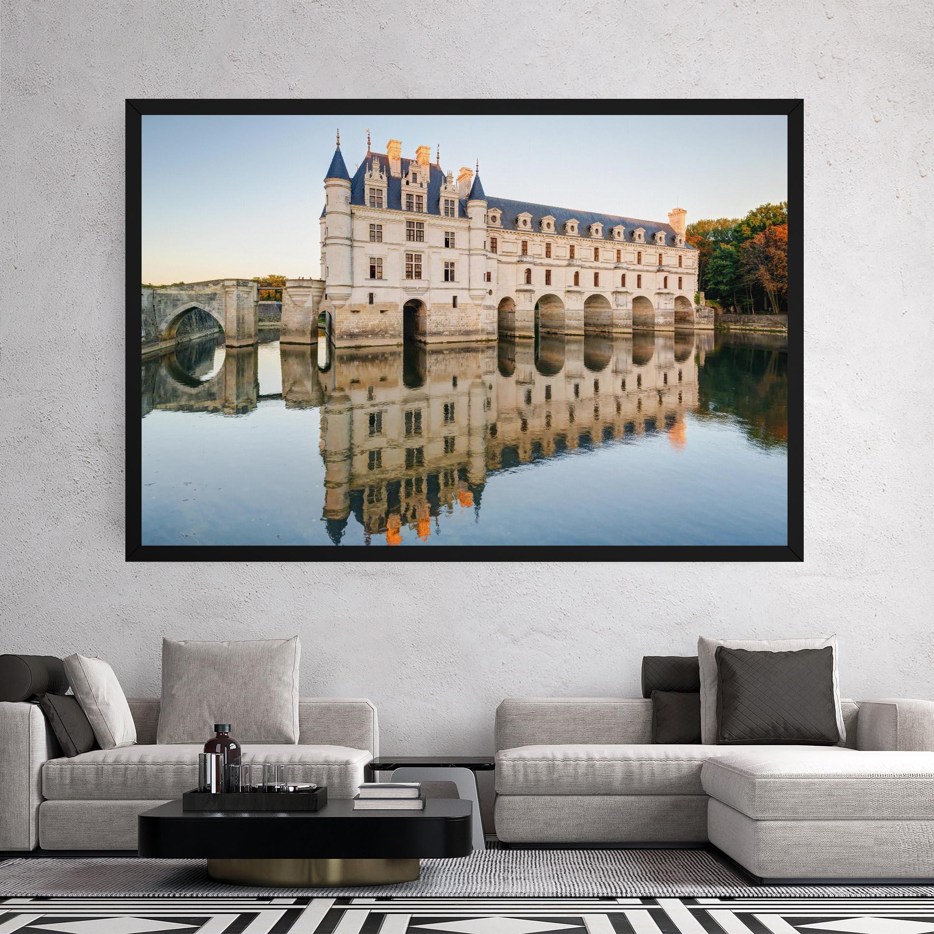 Картина на платно Chateau Chenonceau Castle mockup 2