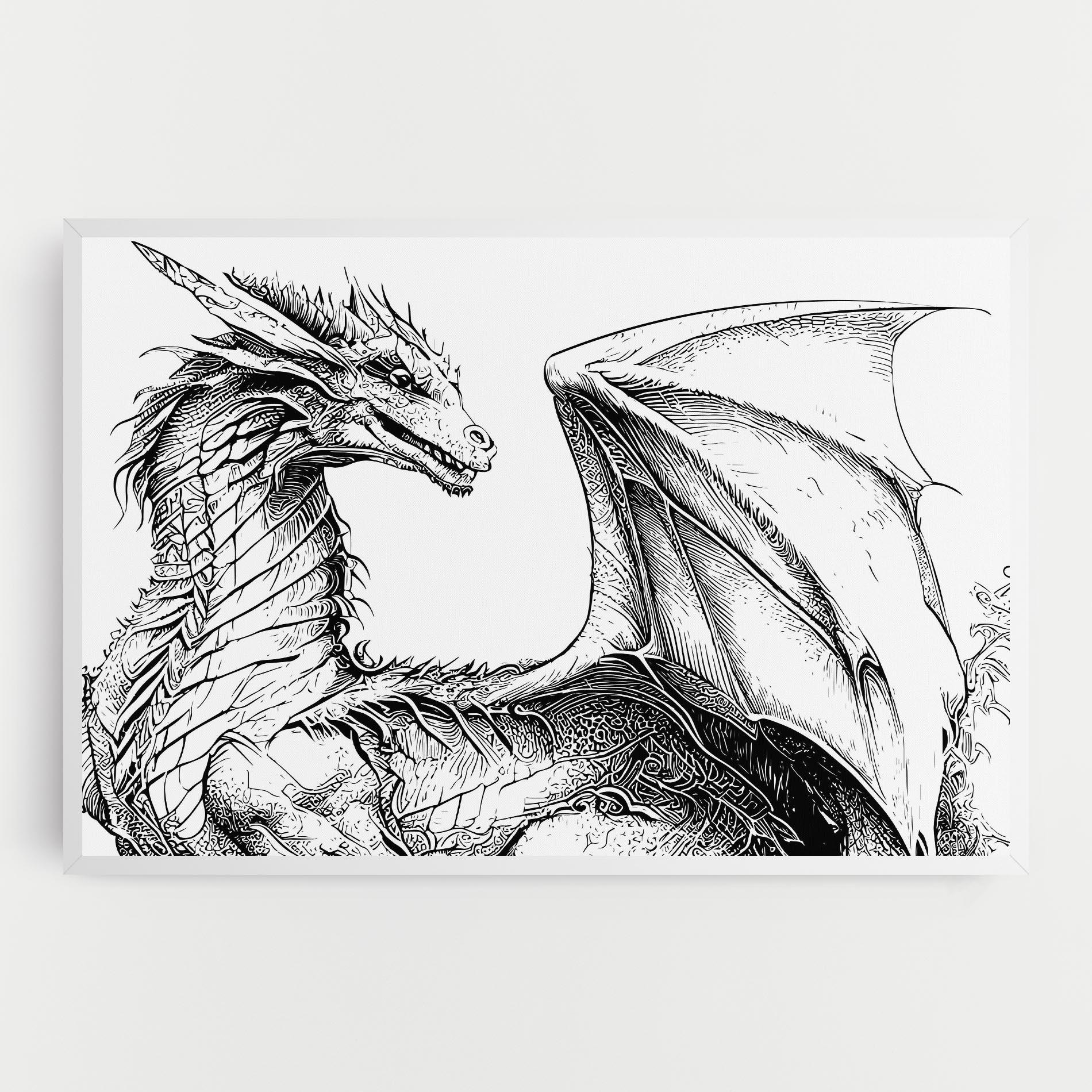 Картина на платно Dragon Sketch mockup 0