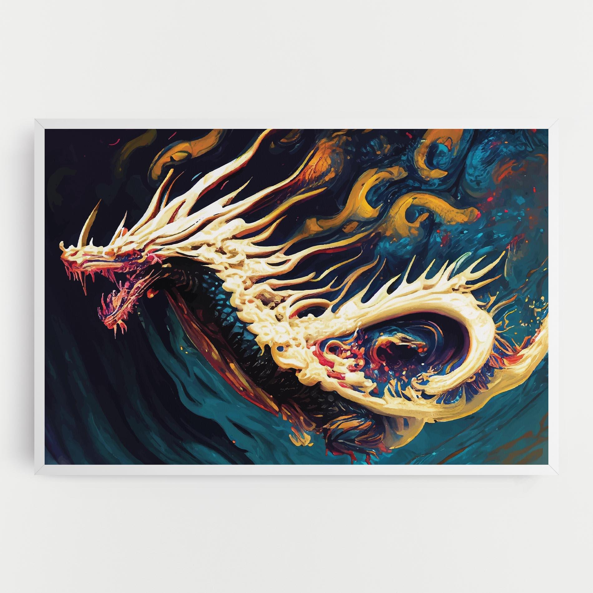 Картина на платно Flying Acrylic Dragon mockup 0
