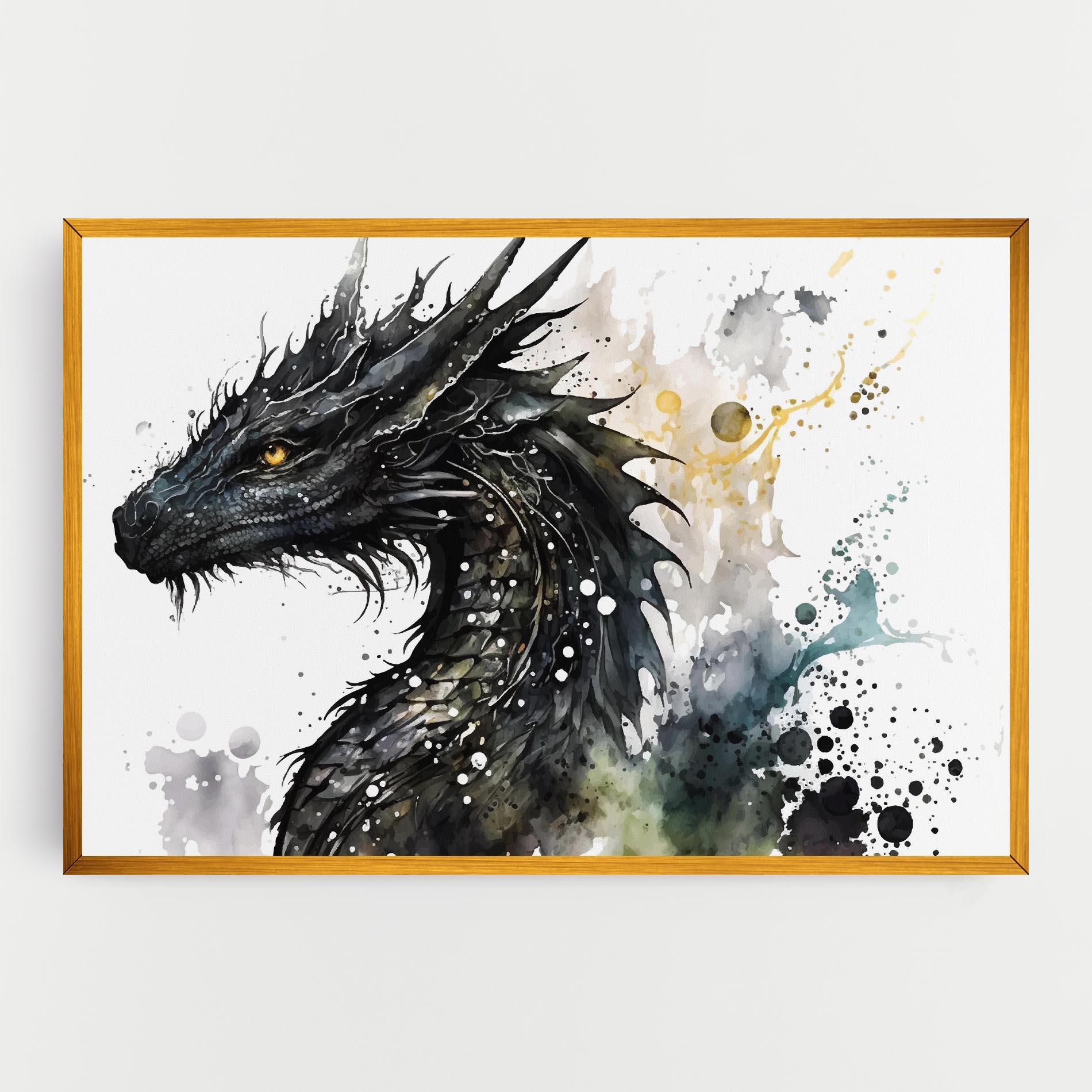 Картина на платно Black Dragon Art mockup 0