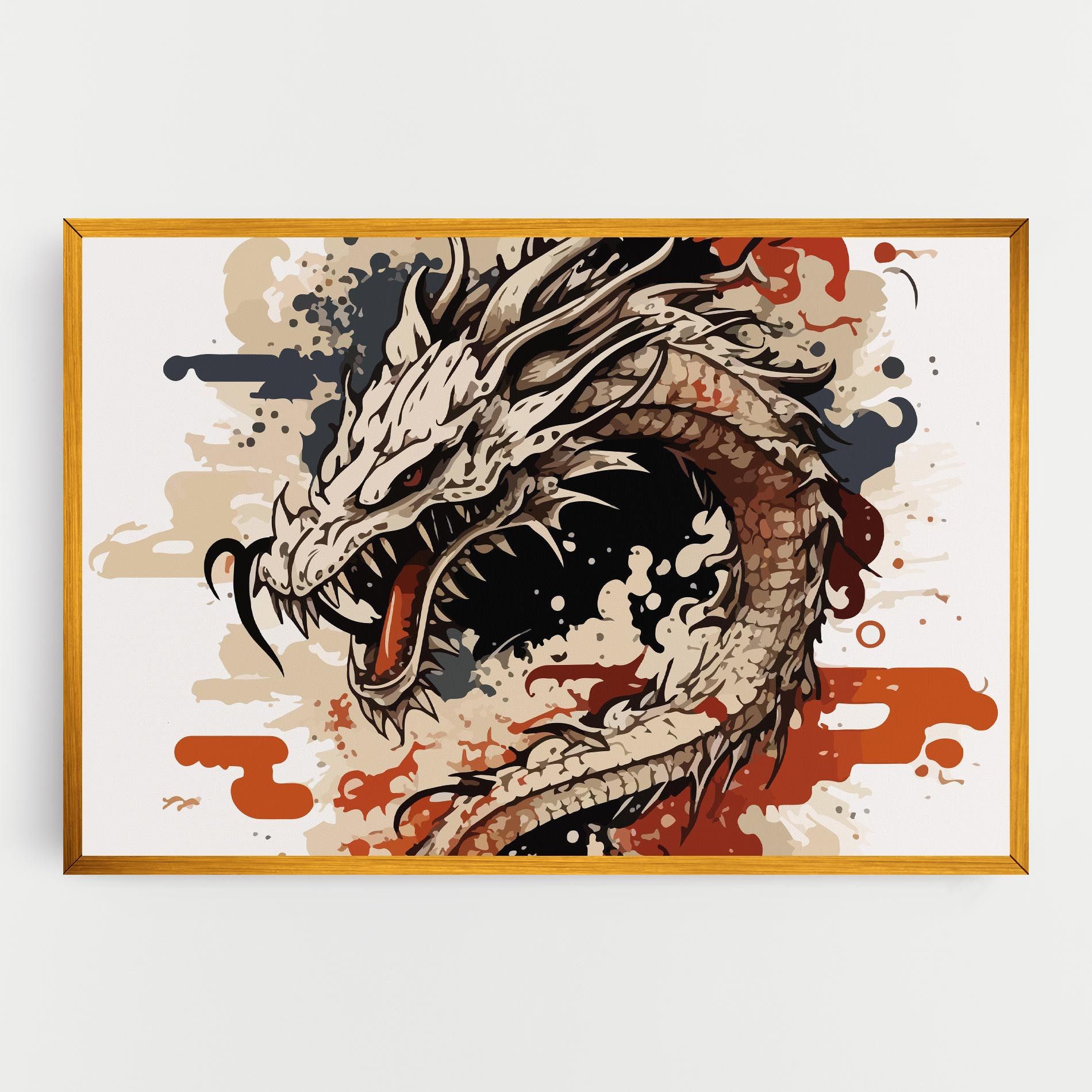 Cream Dragon Art mockup 0