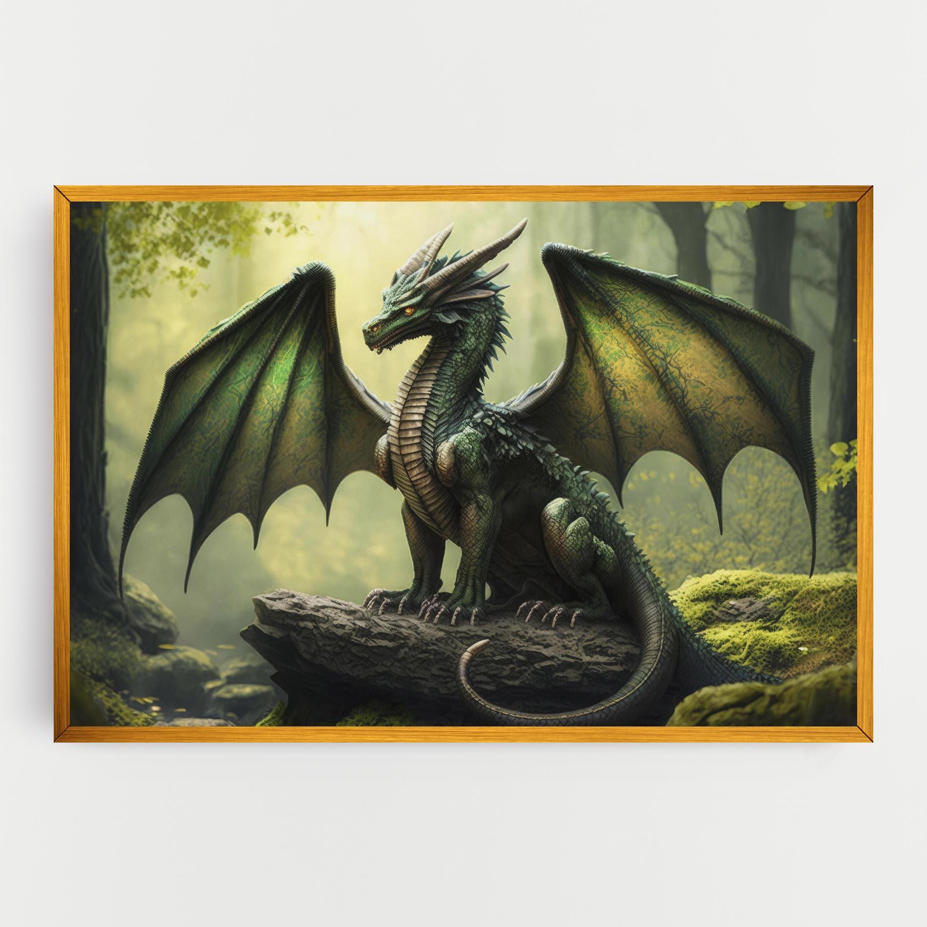 Картина на платно Green Dragon mockup 0