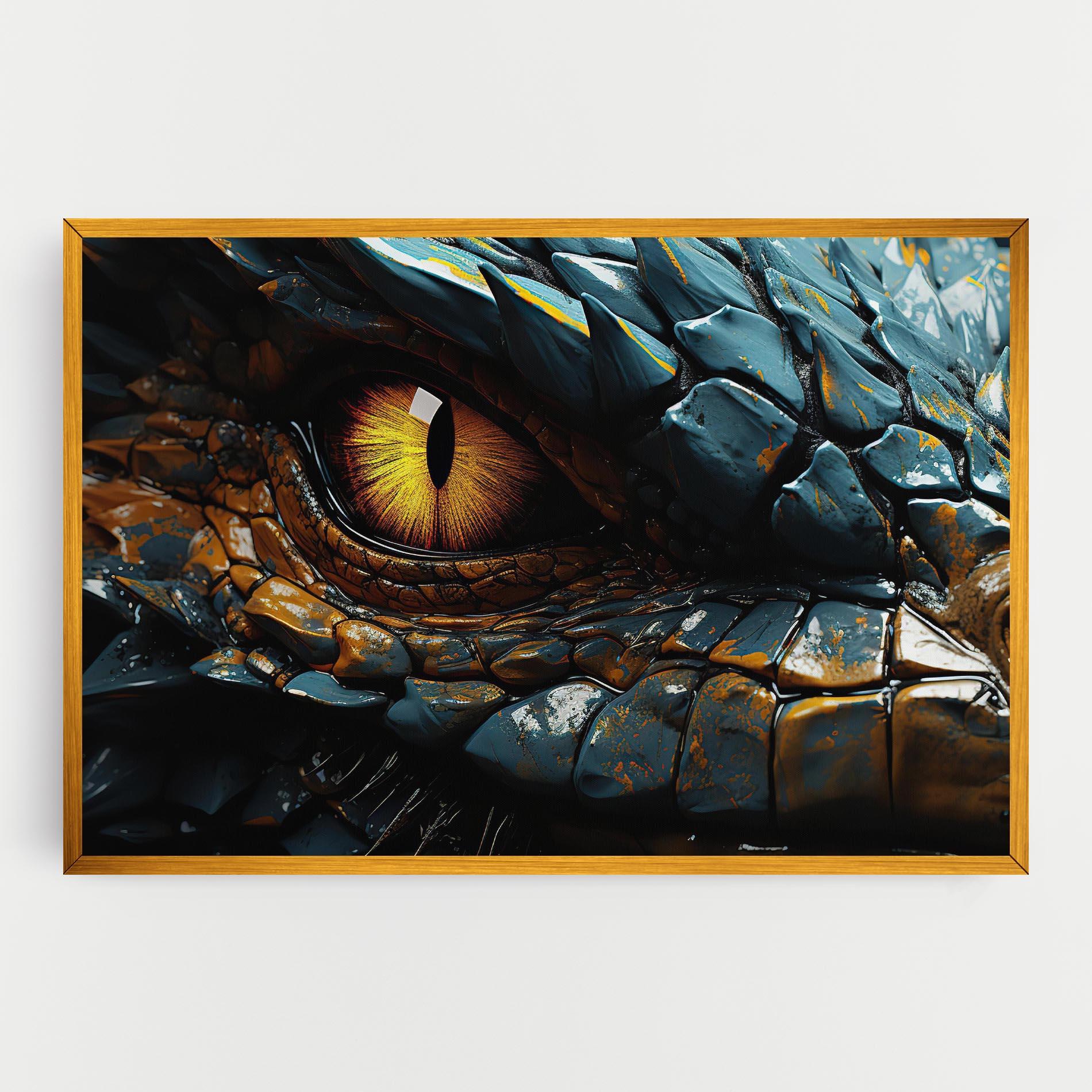 Картина на платно Yellow Dragon Eye mockup 0