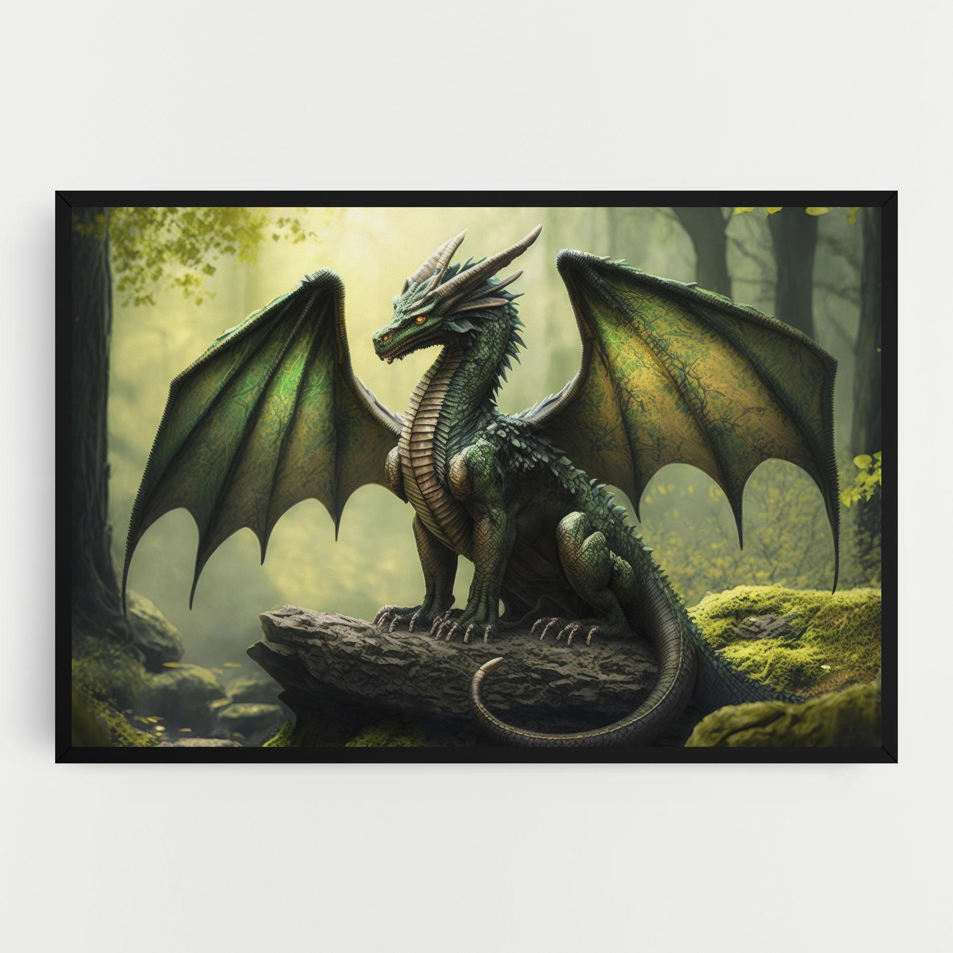 Картина на платно Green Dragon mockup 0