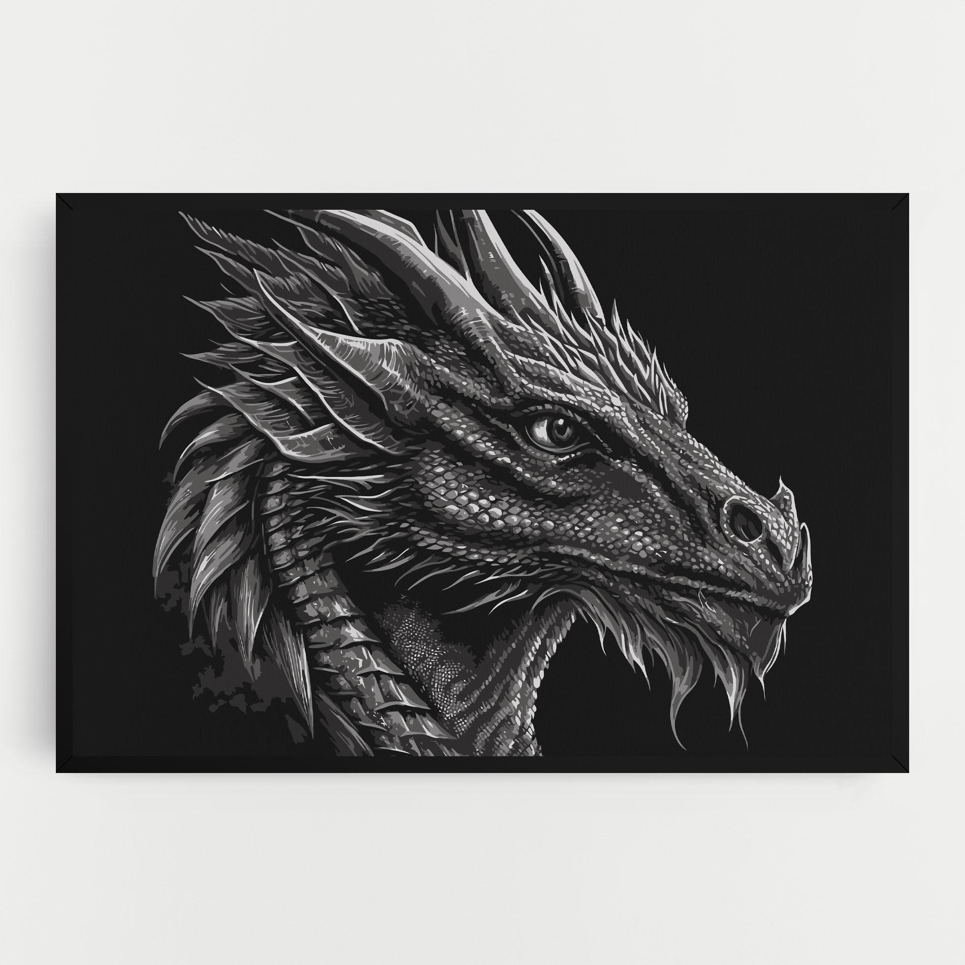Картина на платно Grey Dragon mockup 0