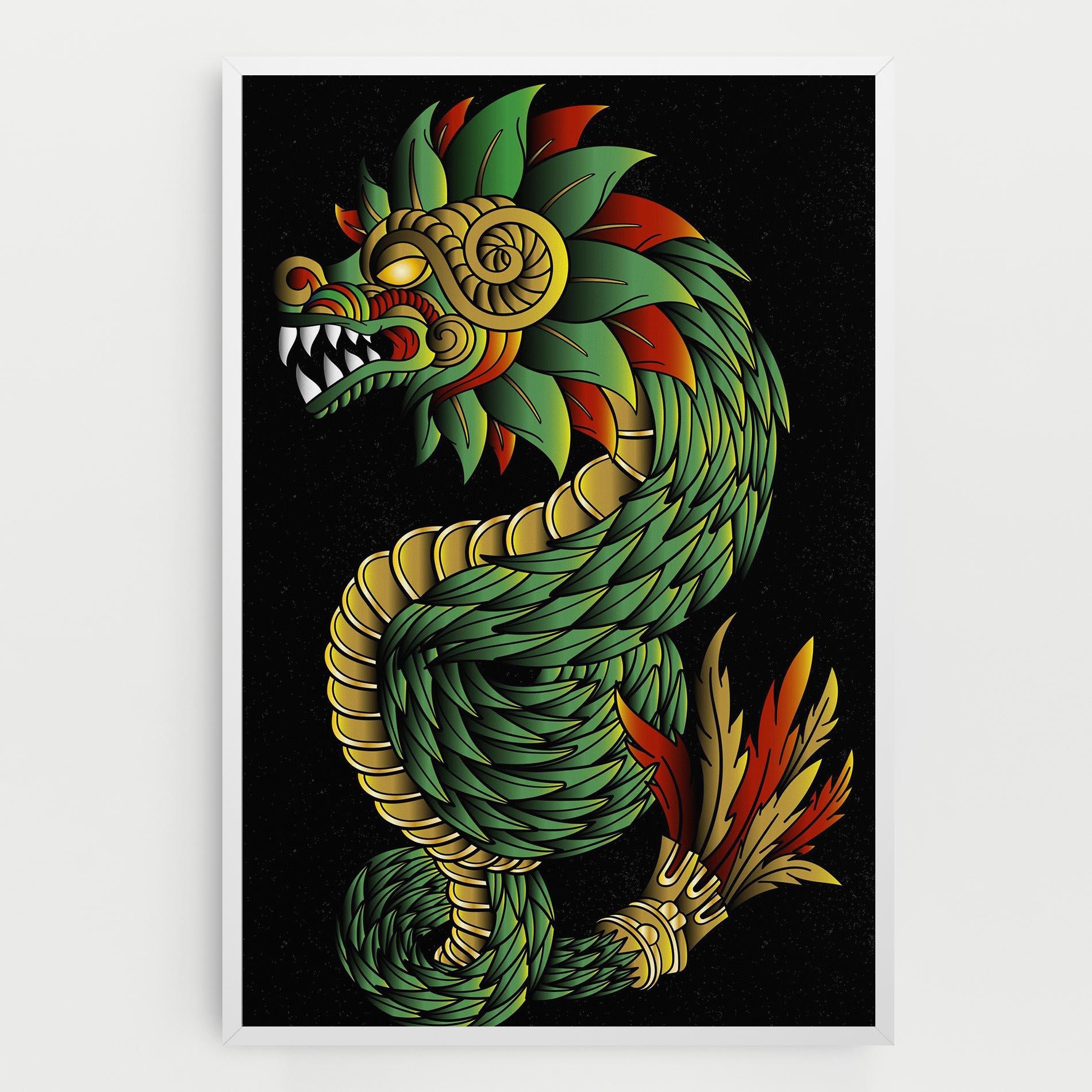 Картина на платно Green Yellow Dragon mockup 0