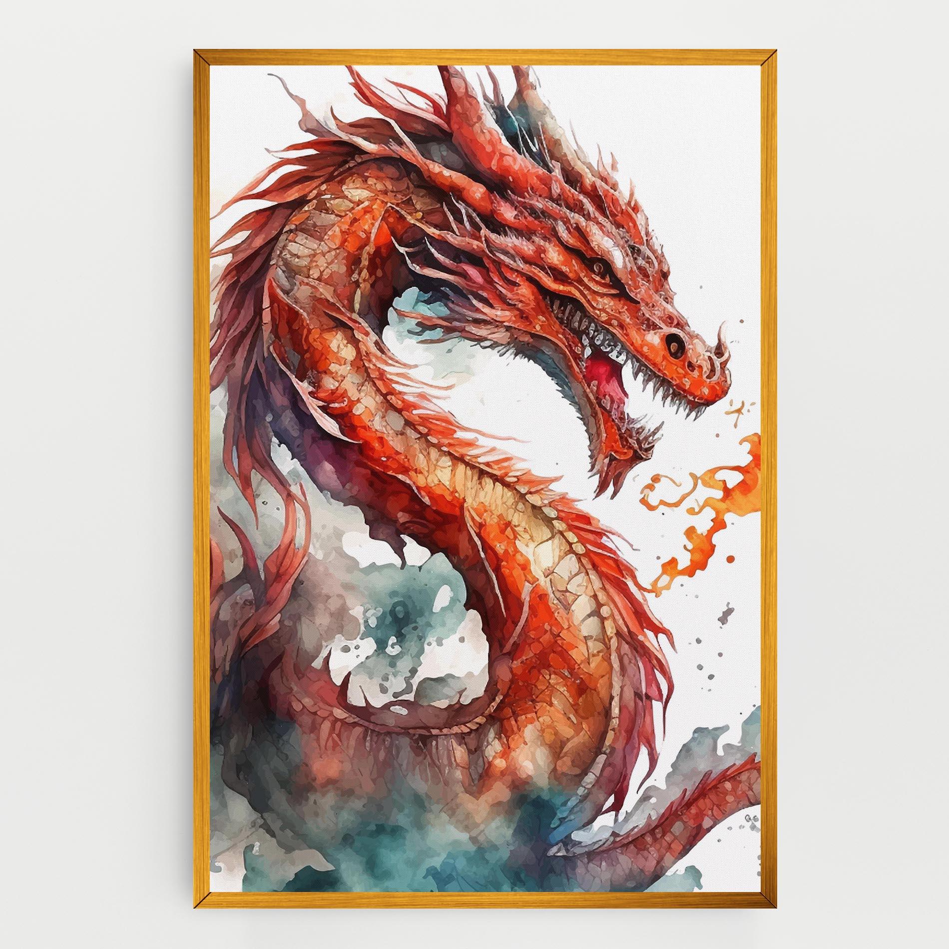 Картина на платно Fire Dragon mockup 0