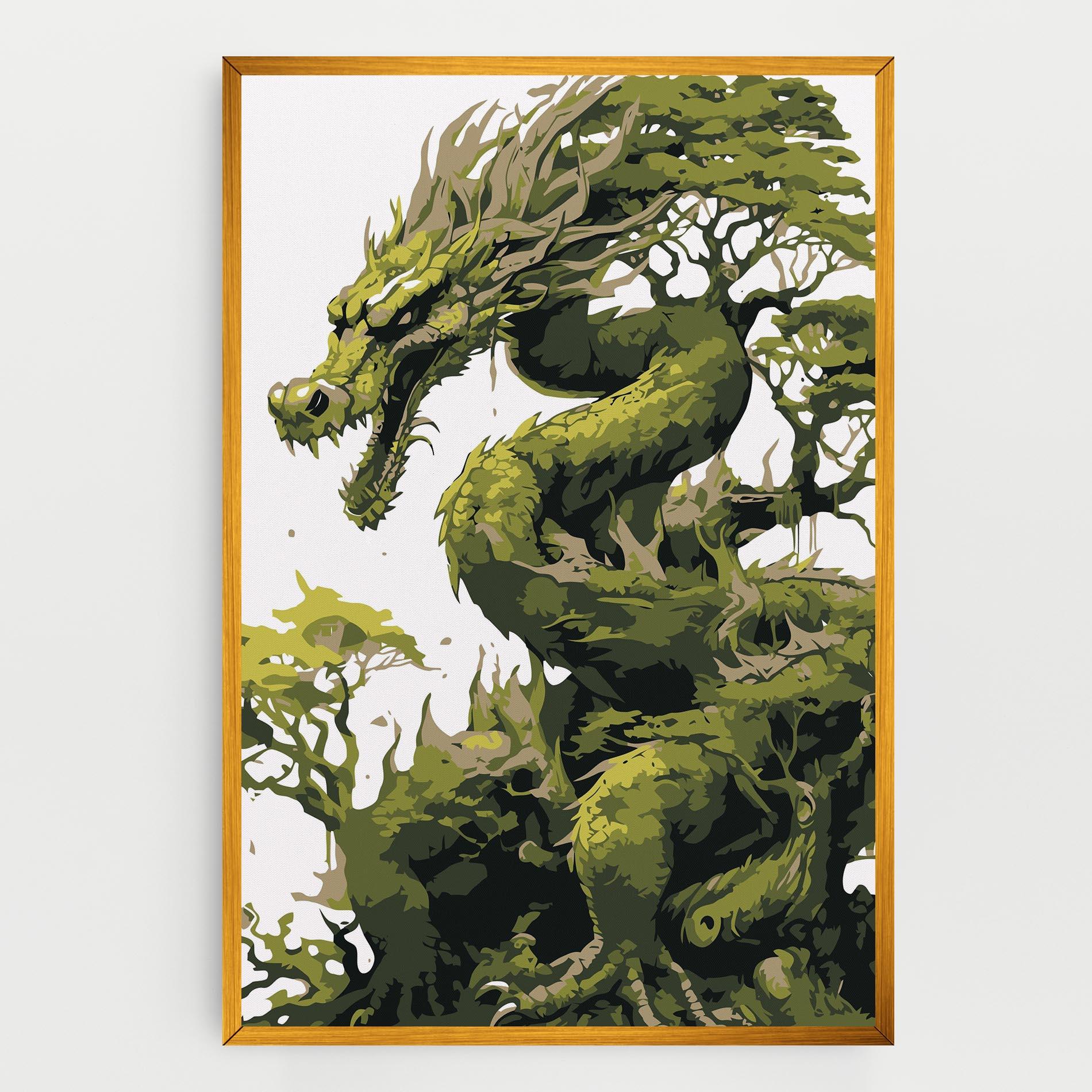Картина на платно Green Nature Dragon mockup 0