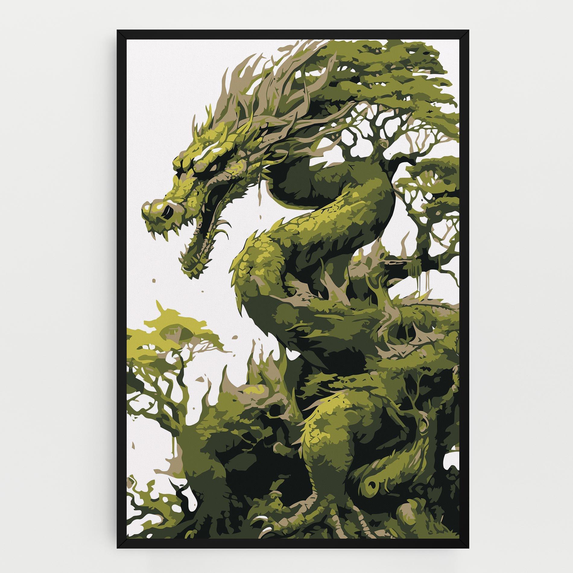Картина на платно Green Nature Dragon mockup 0