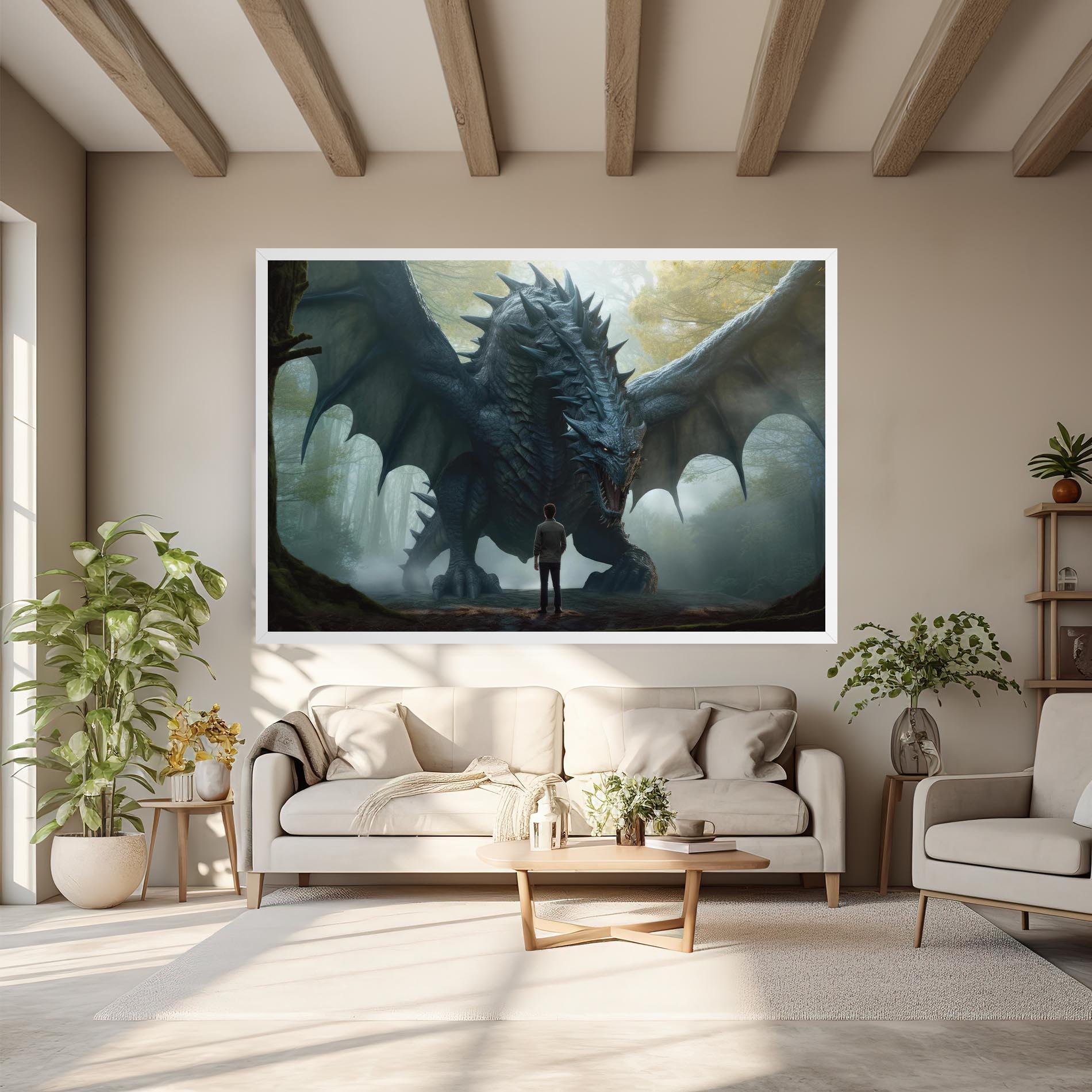 Картина на платно Huge Dragon Fantasy mockup 6