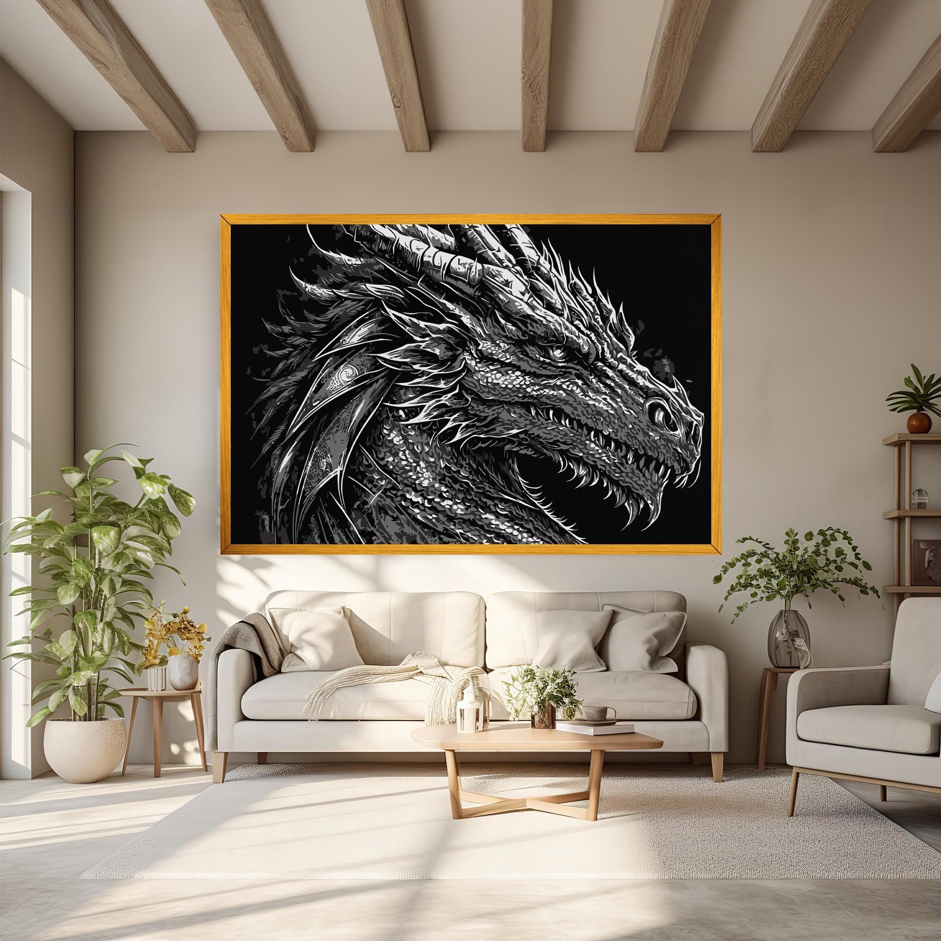 Grey White Dragon mockup 6