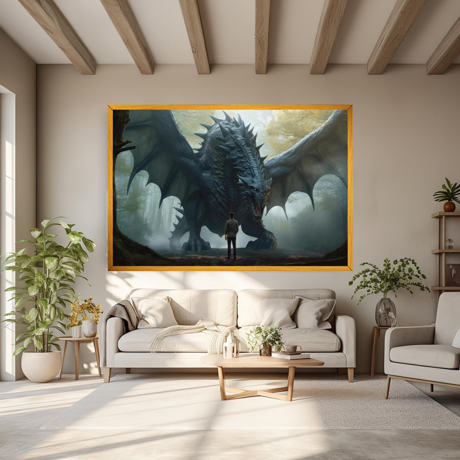 Картина на платно Huge Dragon Fantasy mockup 6
