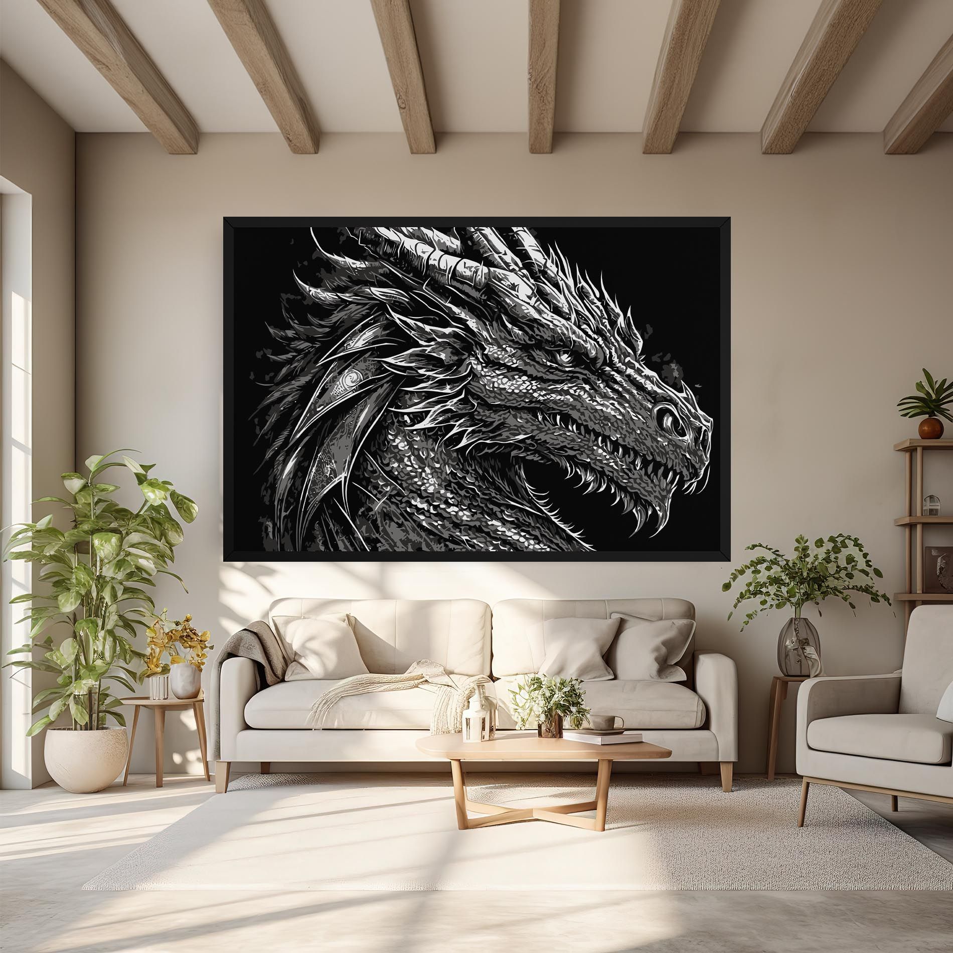 Grey White Dragon mockup 6