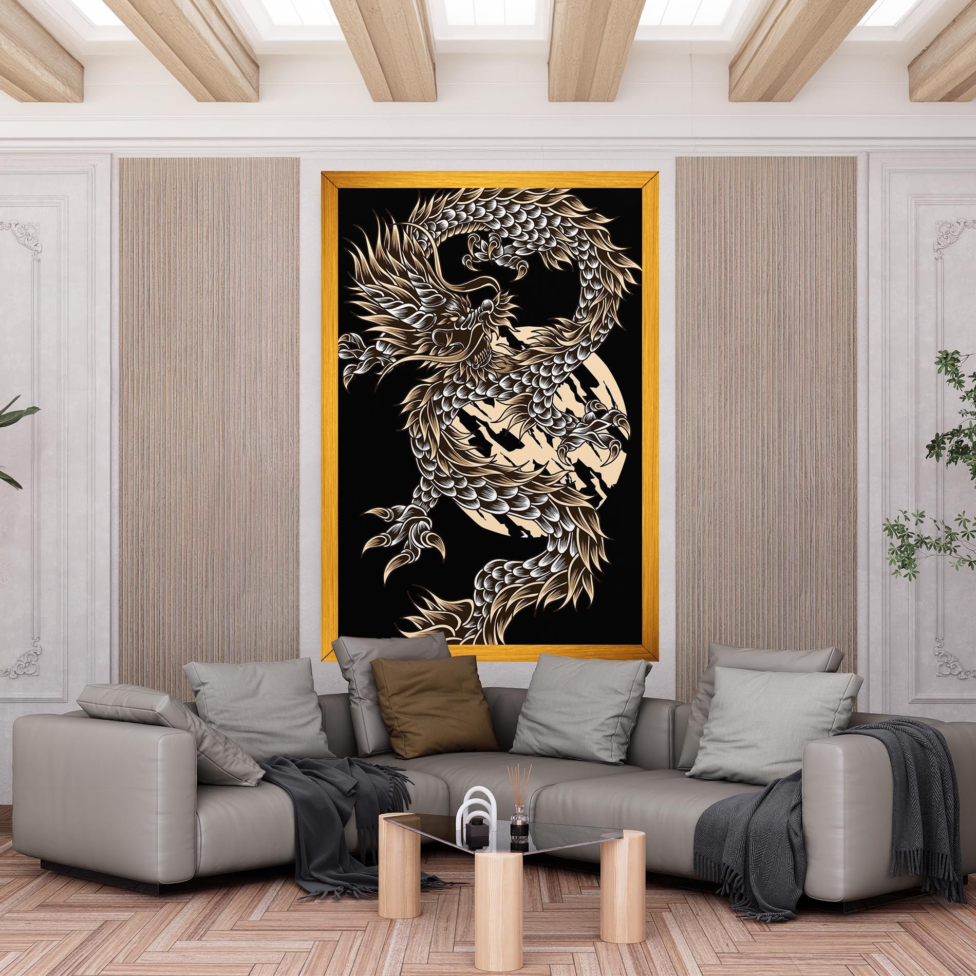 Cream Moon Dragon mockup 6