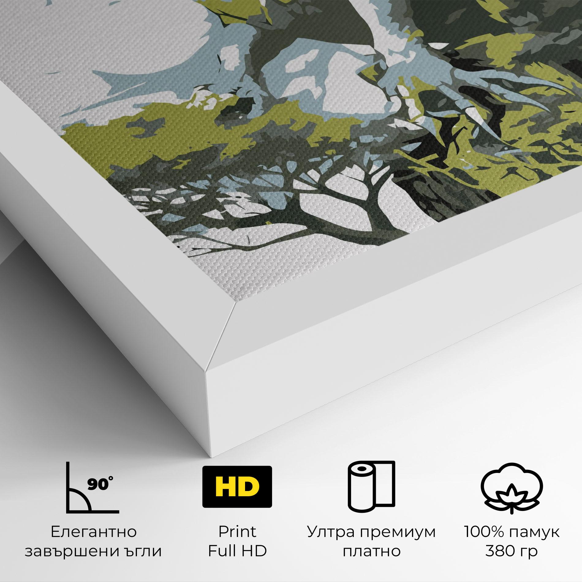 Картина на платно Grey Nature Dragon mockup 4