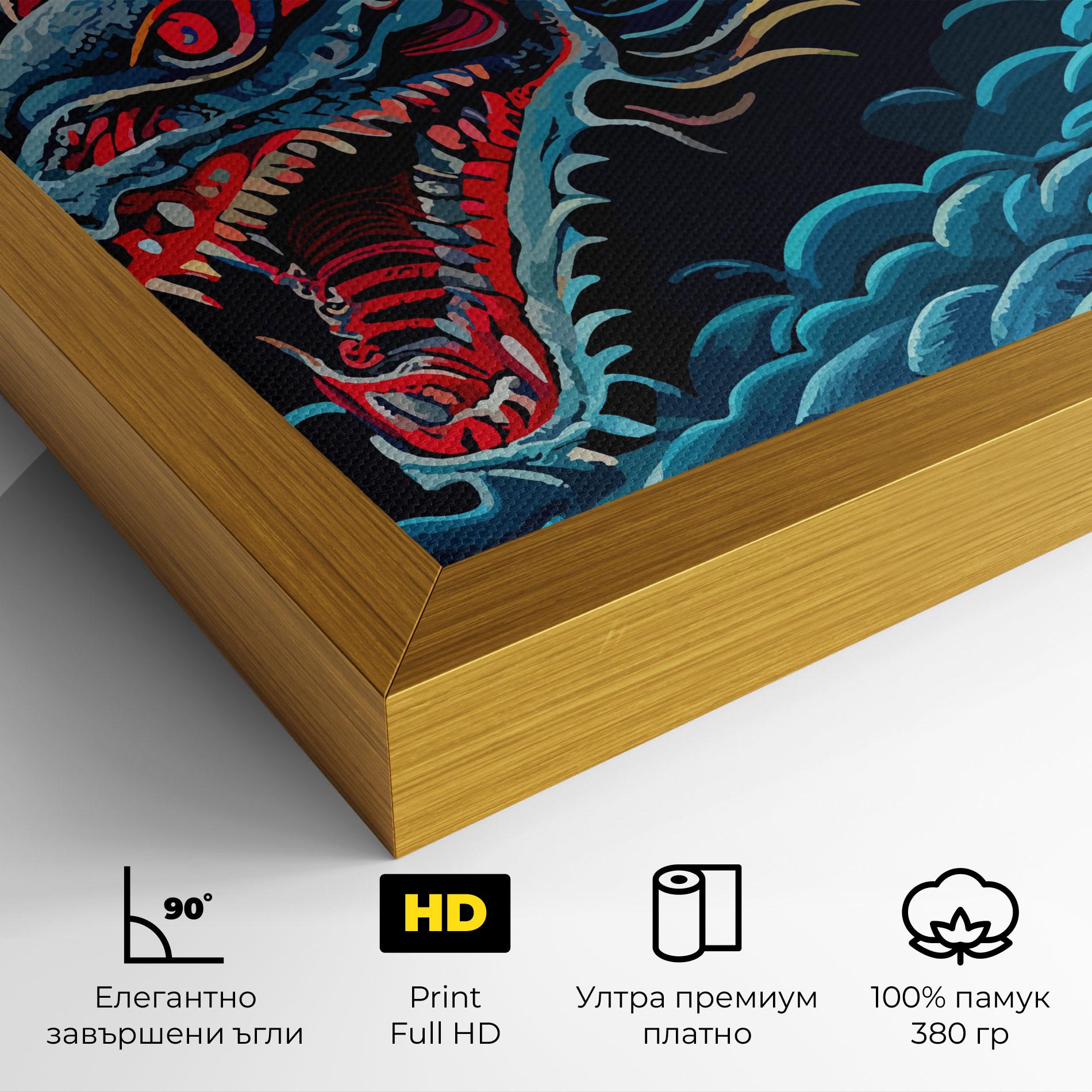 Картина на платно Cloud Dragon mockup 4