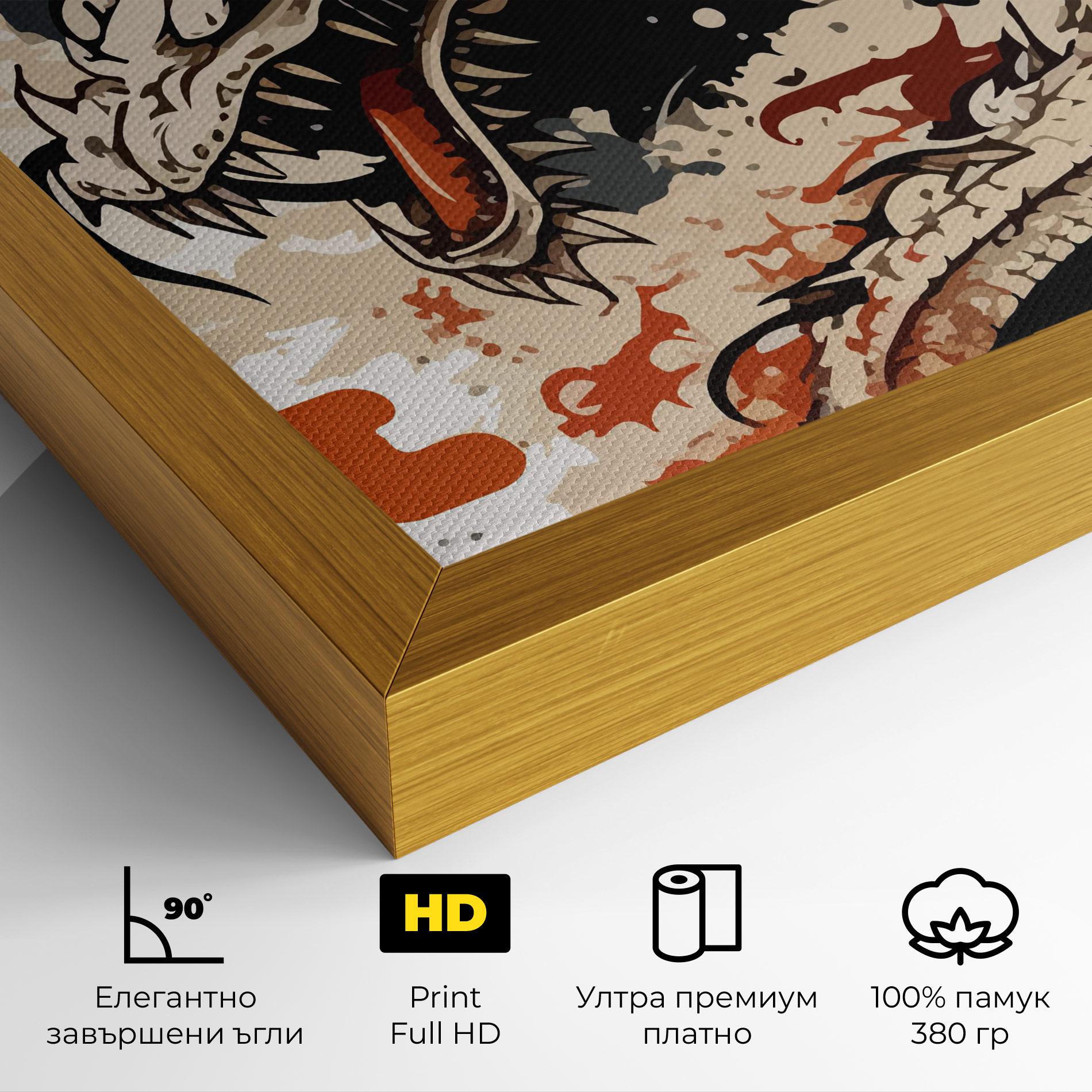 Картина на платно Cream Dragon Art mockup 4