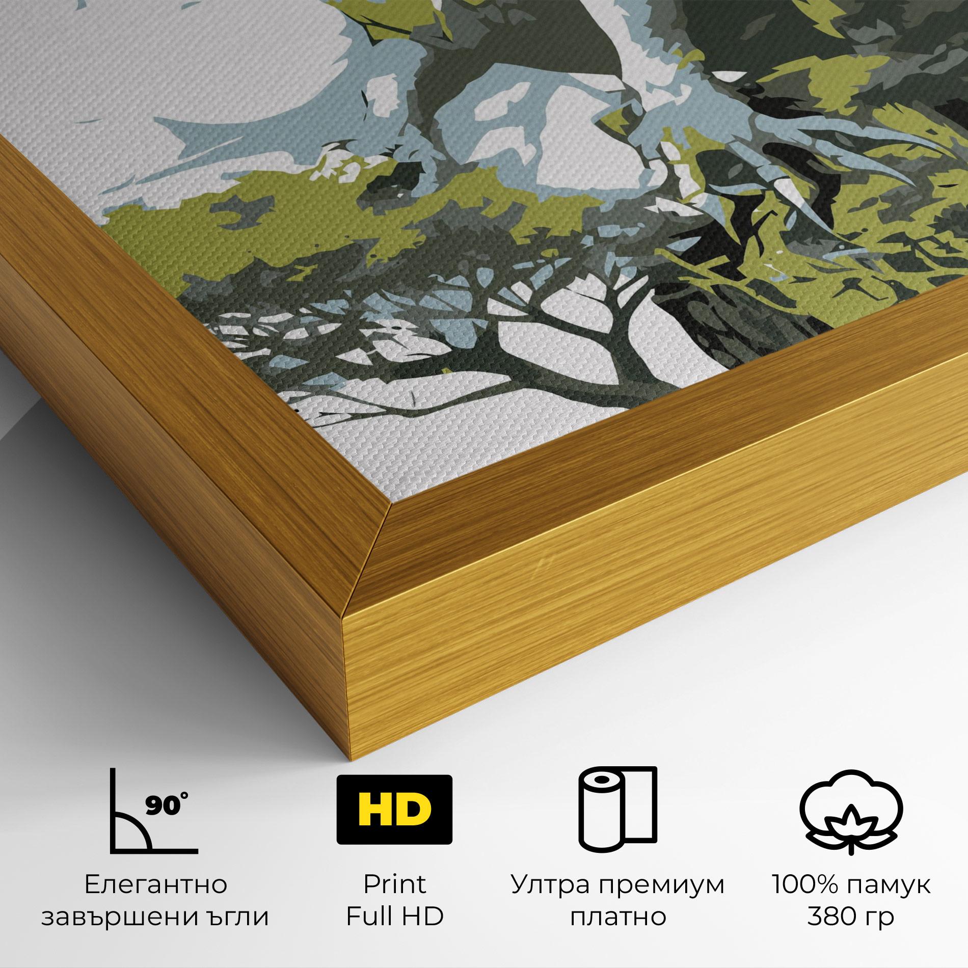 Картина на платно Grey Nature Dragon mockup 4