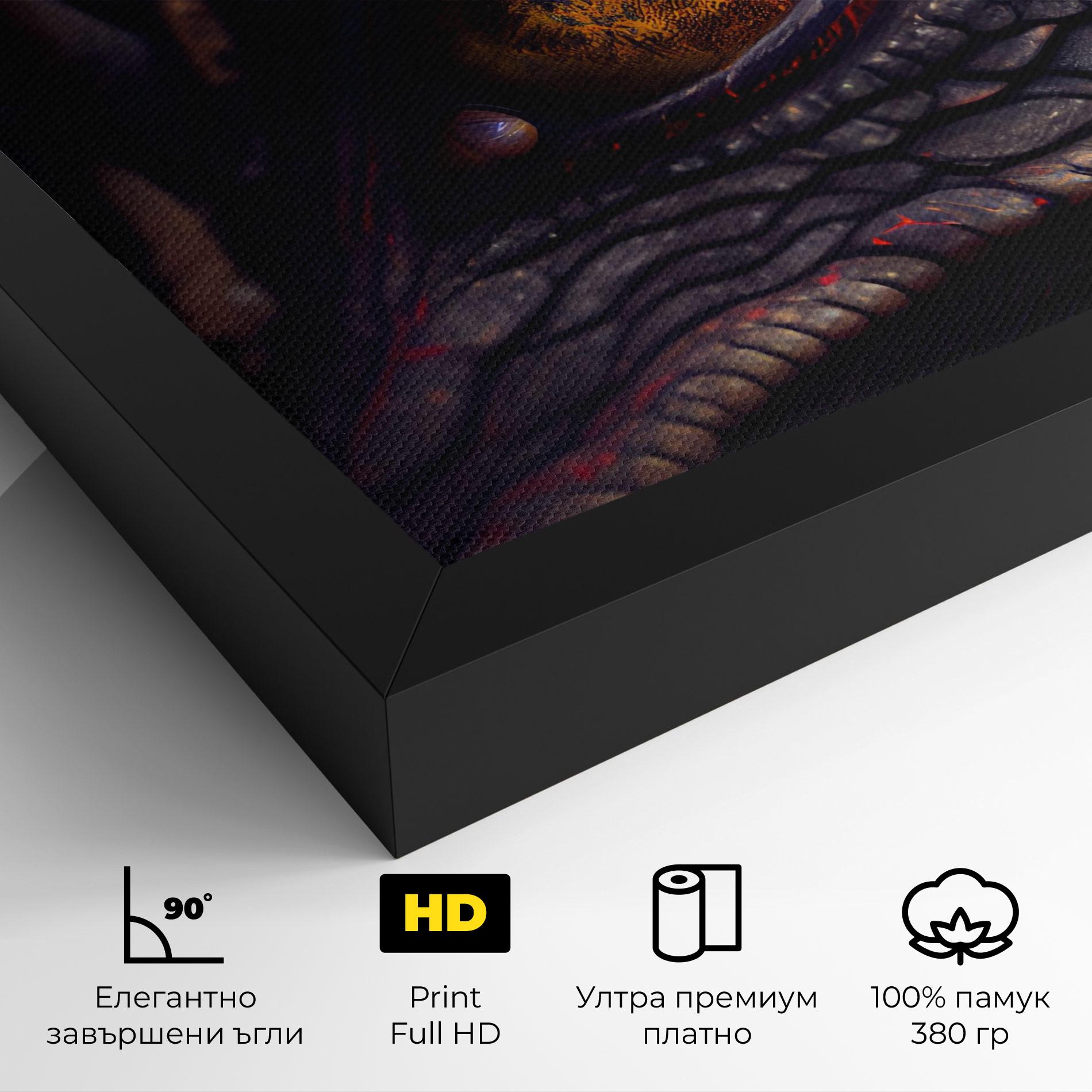 Картина на платно Close Up Red Eye Dragon mockup 4