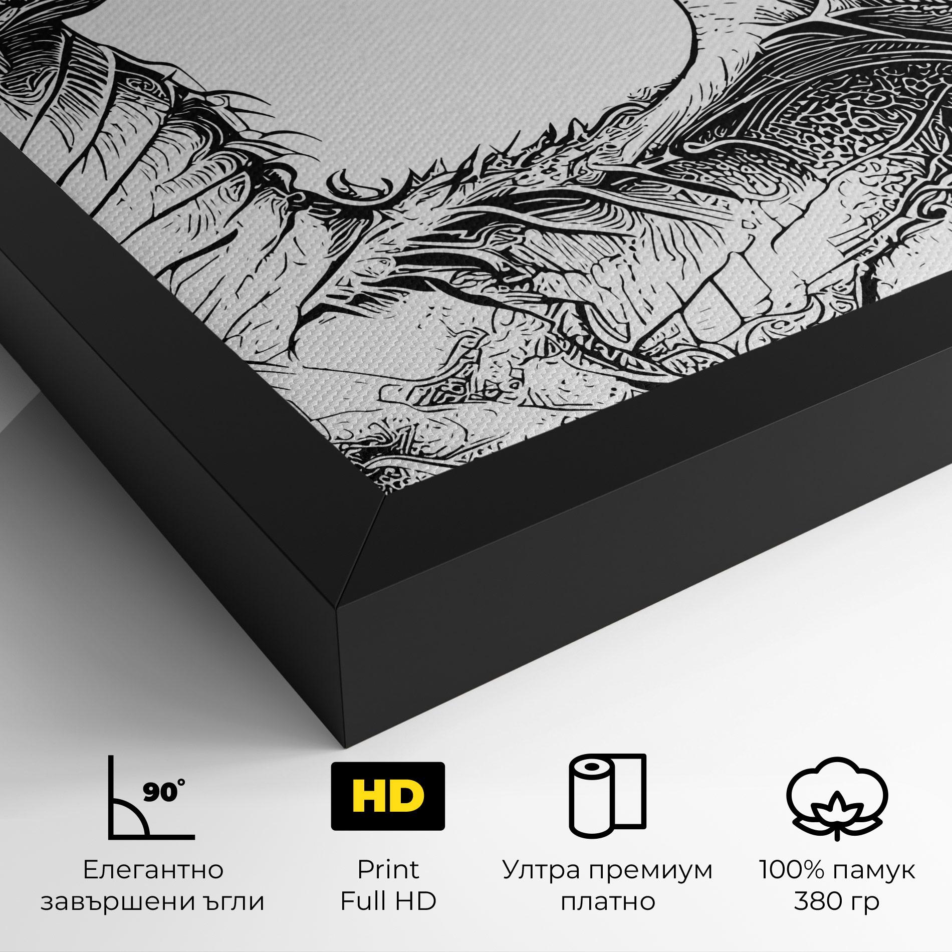 Картина на платно Dragon Sketch mockup 4