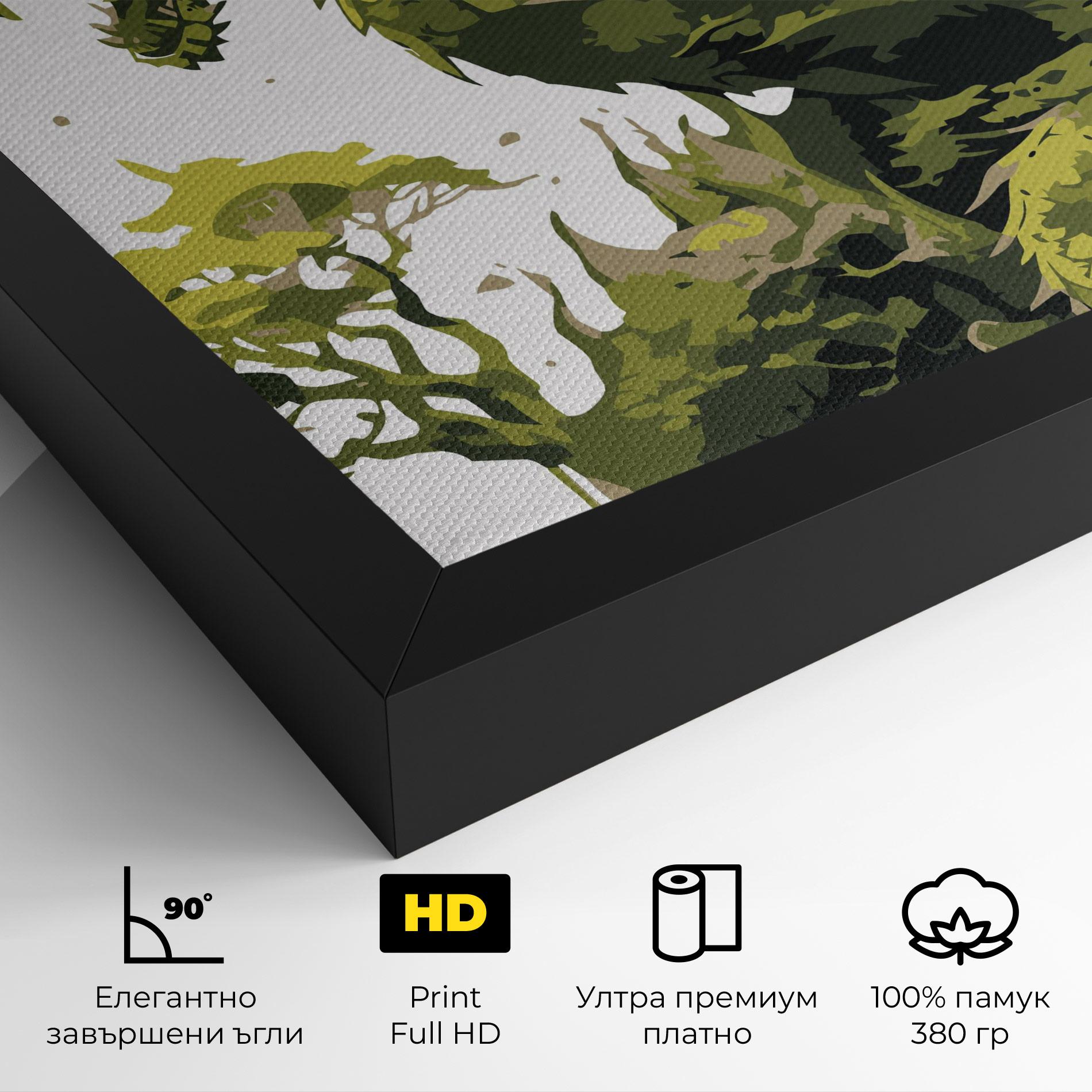 Картина на платно Green Nature Dragon mockup 4