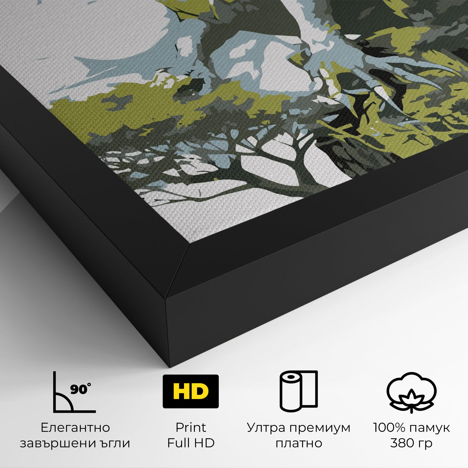 Картина на платно Grey Nature Dragon mockup 4