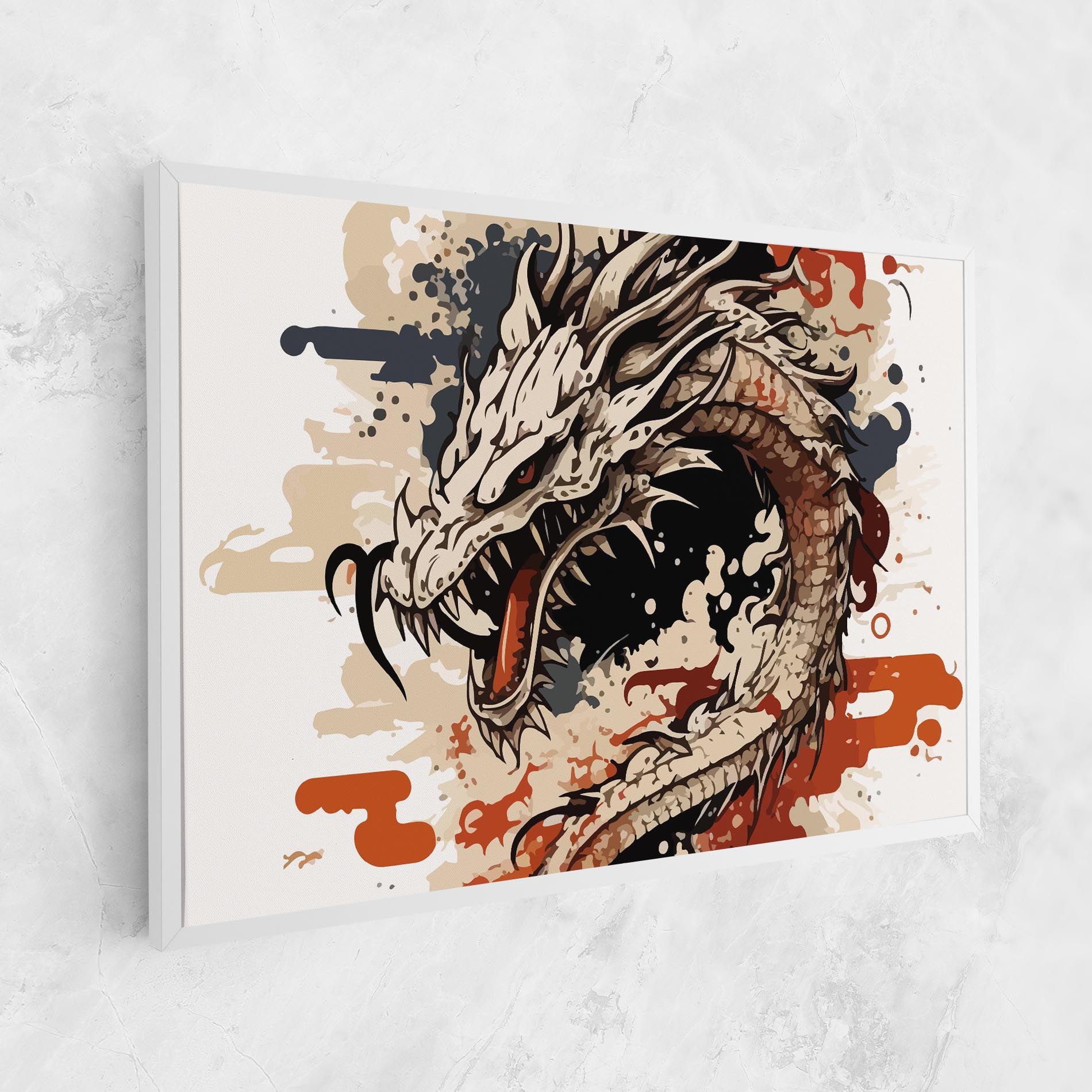 Cream Dragon Art mockup 1