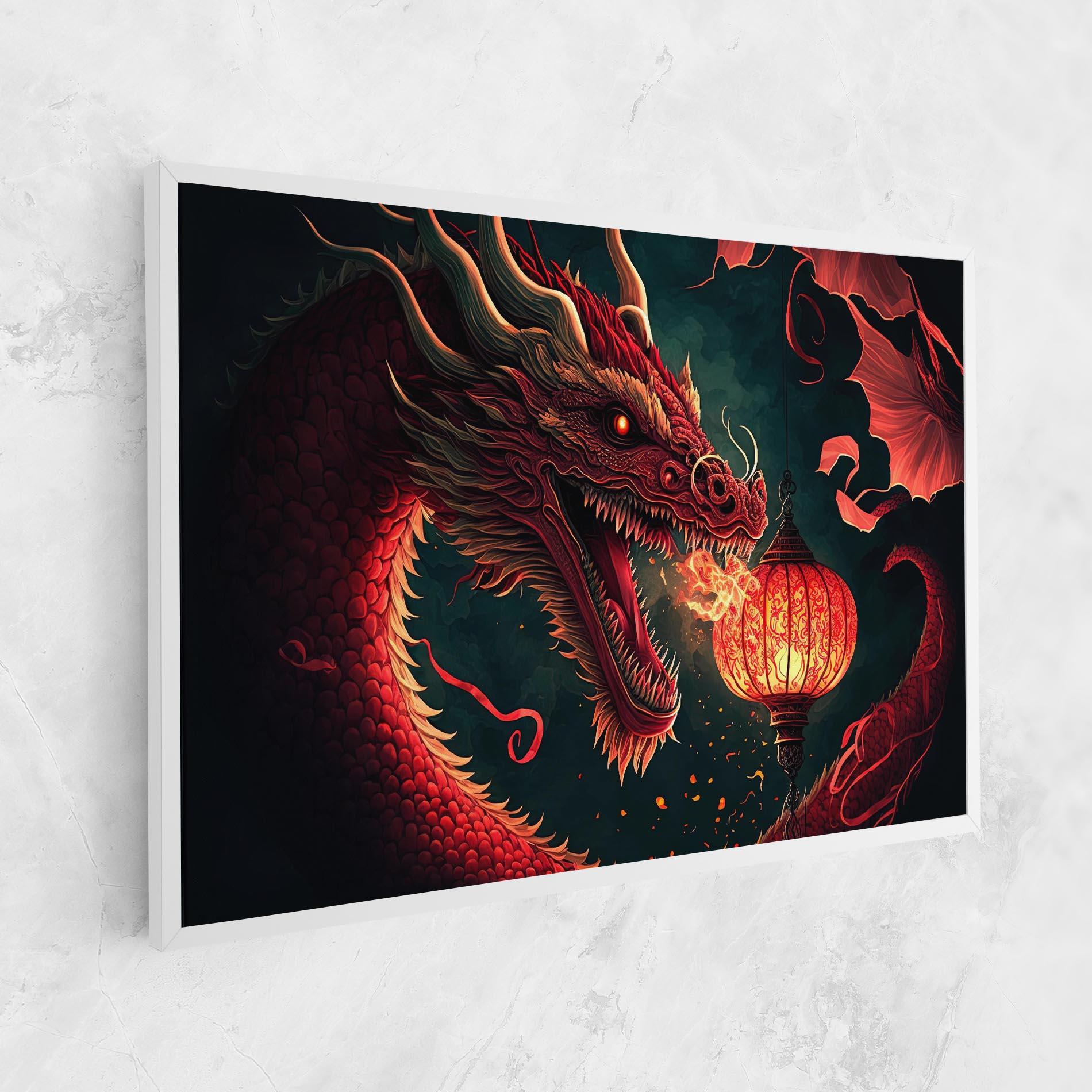 Картина на платно Red Fire Dragon mockup 1