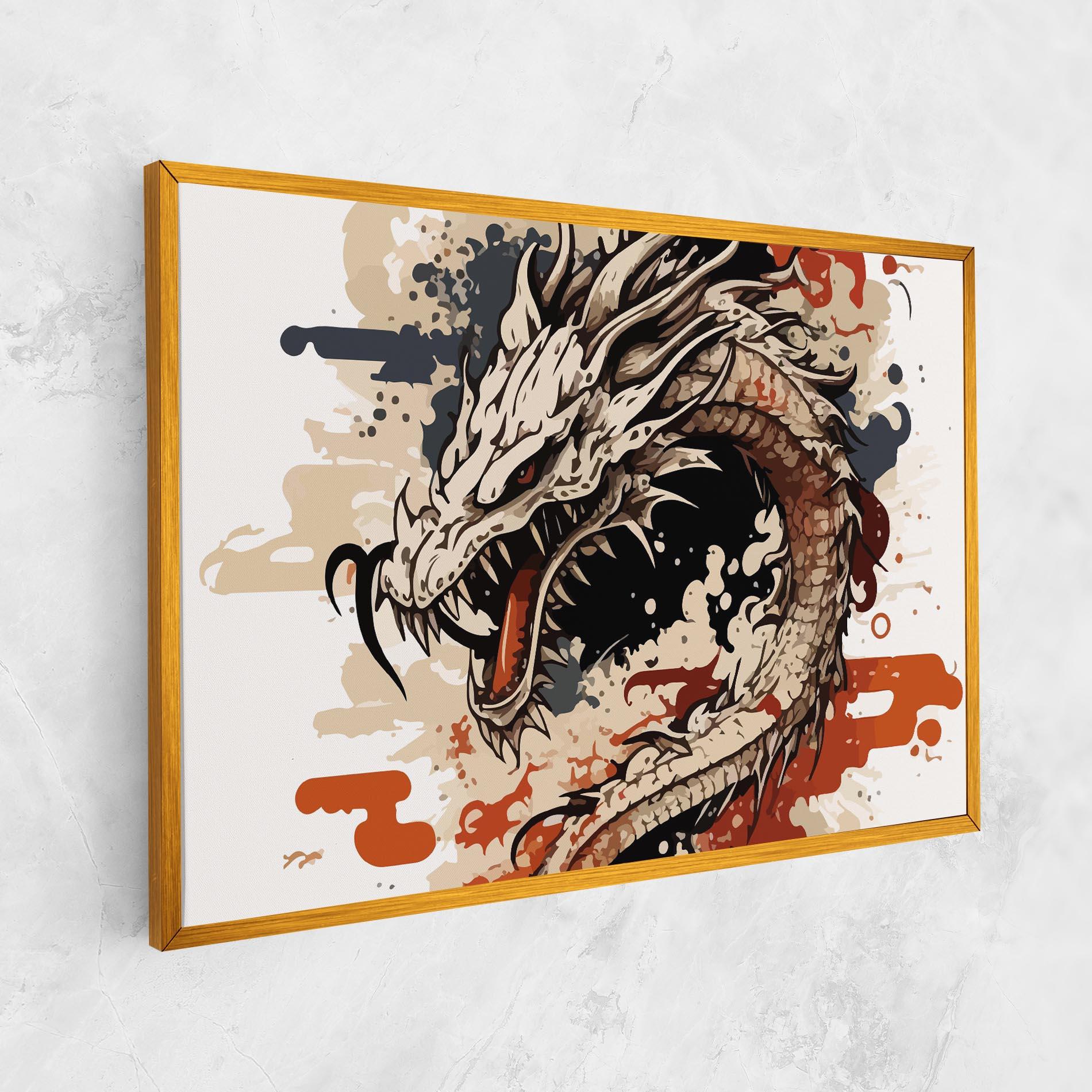 Картина на платно Cream Dragon Art mockup 1