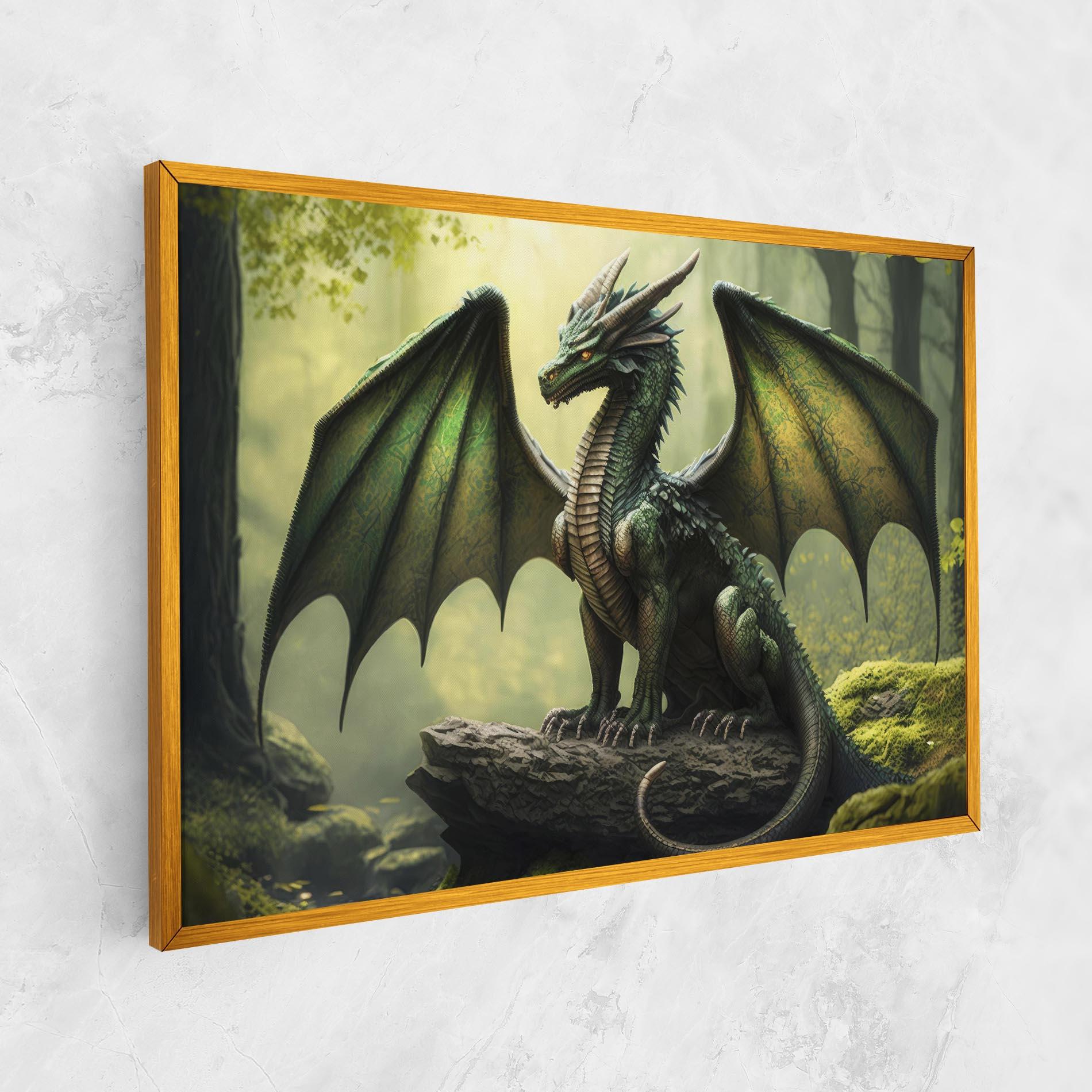 Картина на платно Green Dragon mockup 1